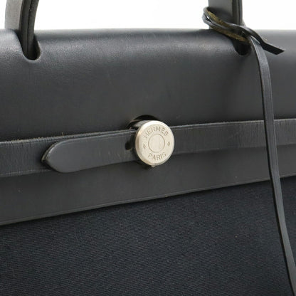 Hermès Herbag, Black, Canvas, backpack