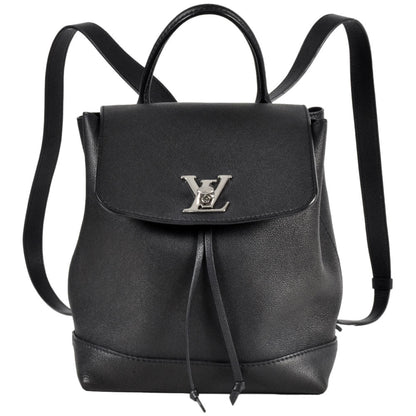 Louis Vuitton Lockme, Black, Leather, backpack