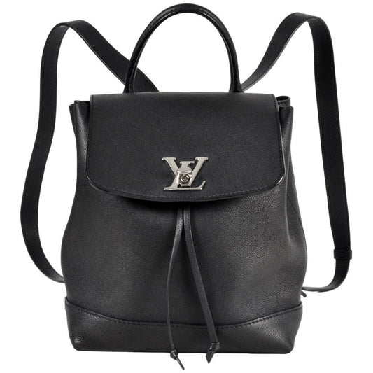 Louis Vuitton Lockme, Black, Leather, backpack