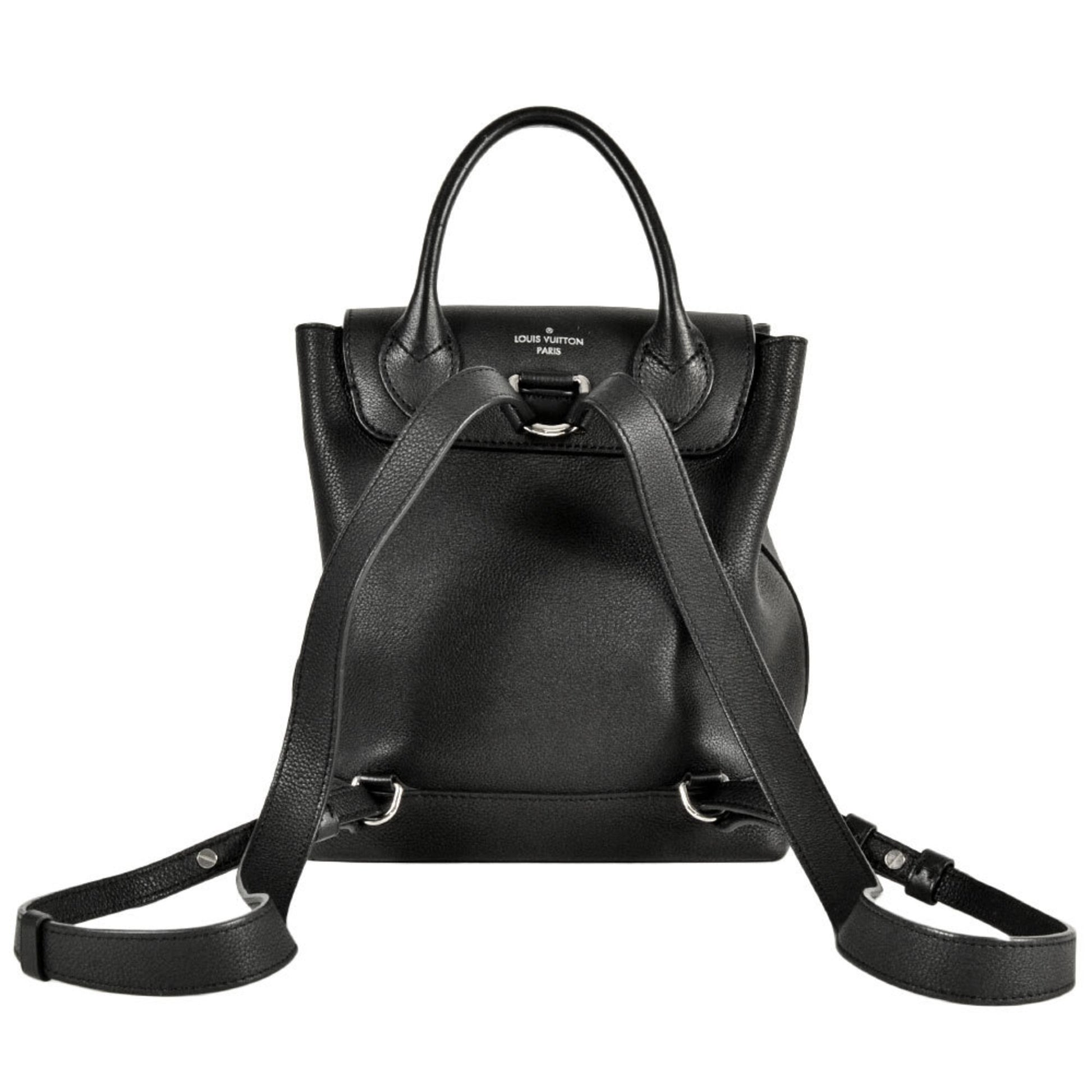 Louis Vuitton Lockme, Black, Leather, backpack