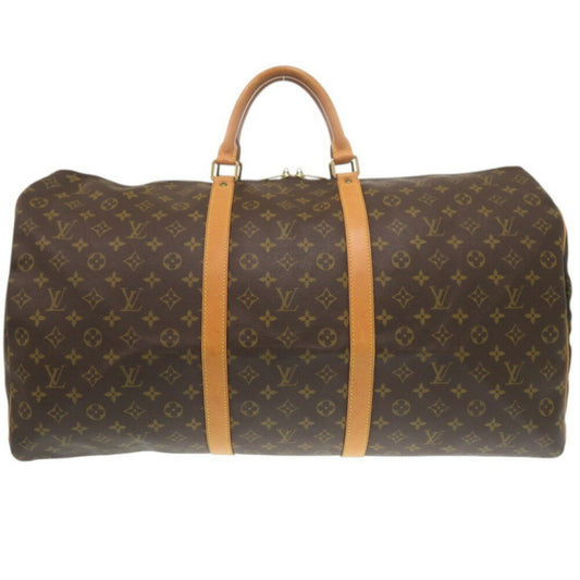 Louis Vuitton Keepall 60, Brown, Canvas, travel