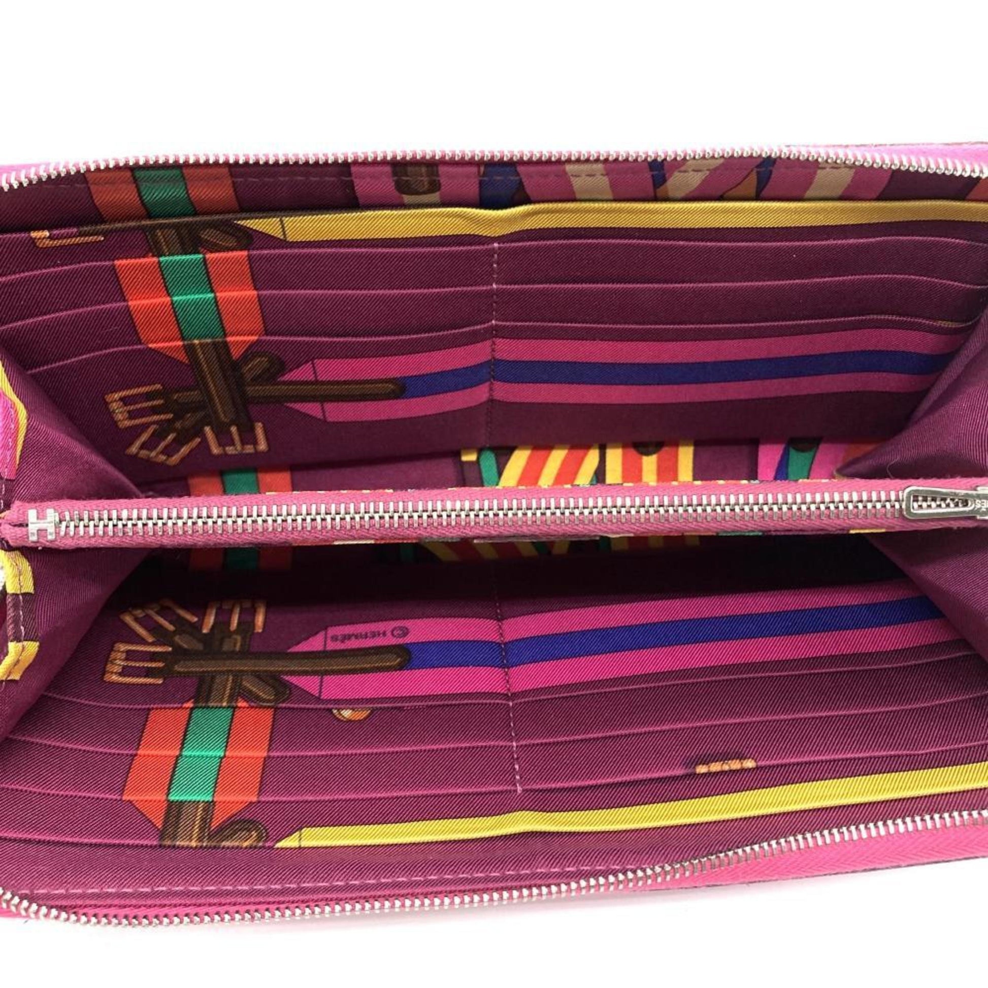Hermès Silk'In, Pink, Leather, wallet