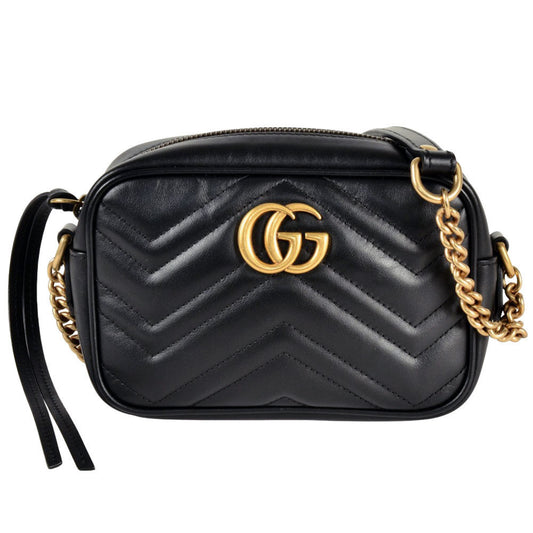 Gucci GG Marmont, Black, Leather, shoulder