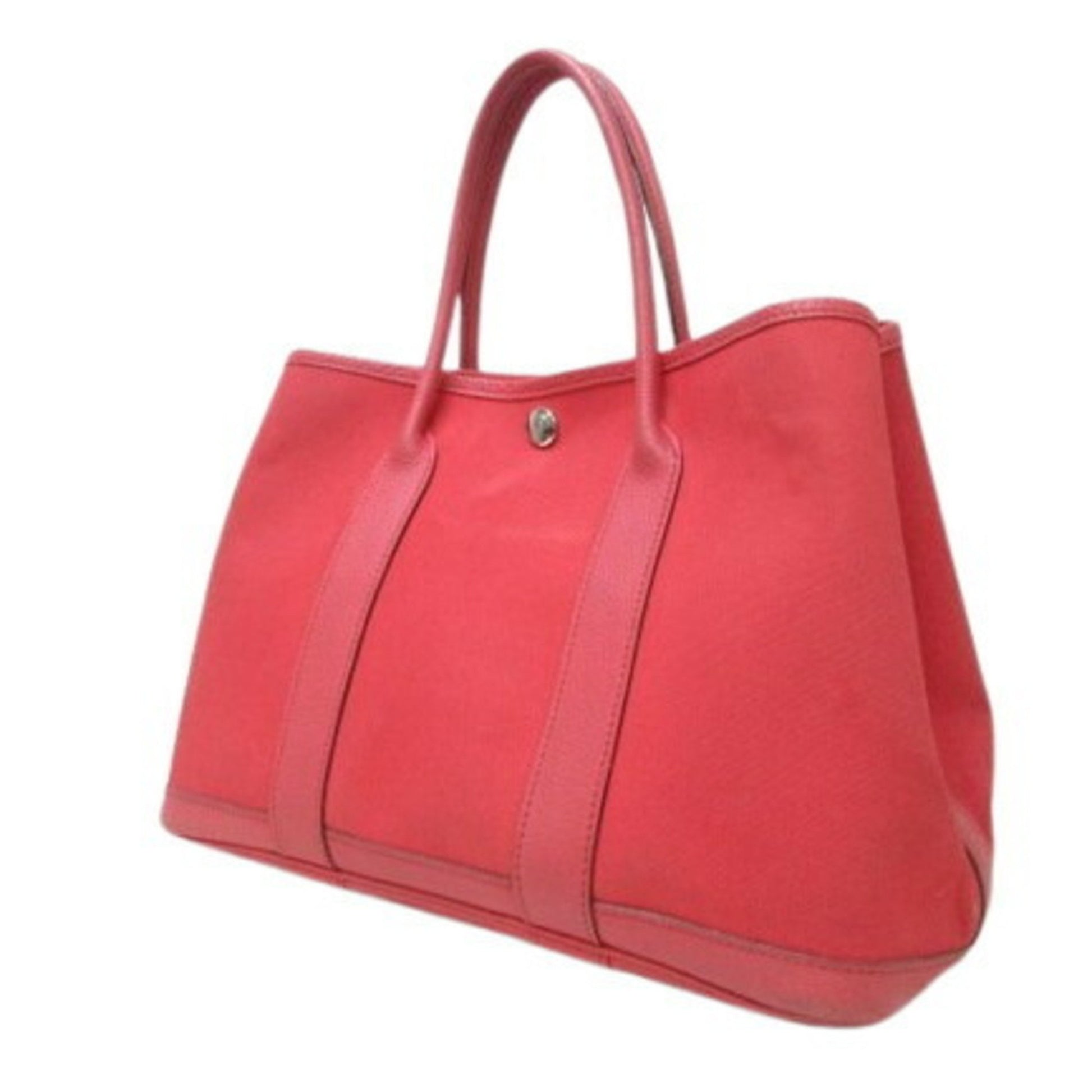 Hermès Garden Party, Red, "CANVAS, LEATHER", tote