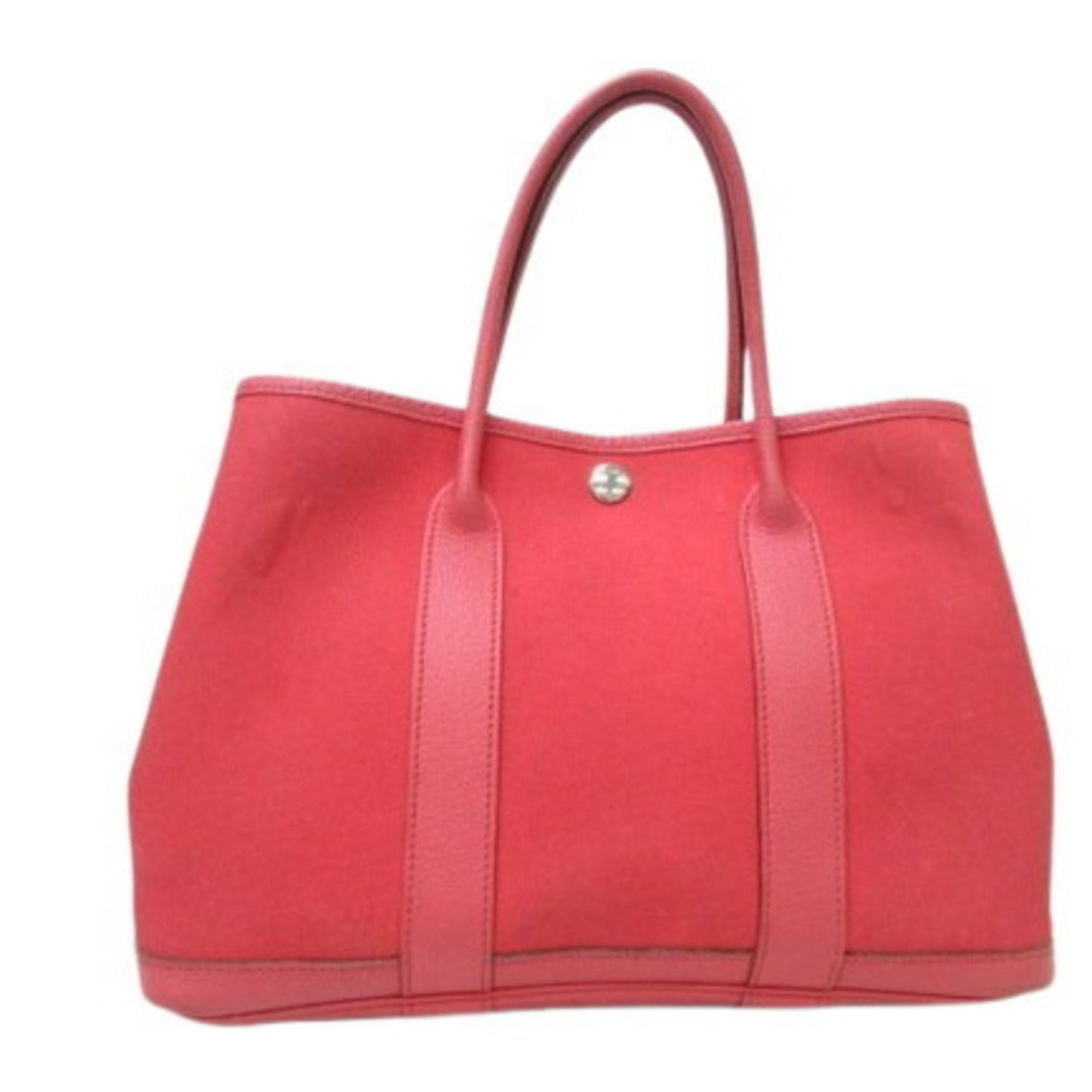 Hermès Garden Party, Red, "CANVAS, LEATHER", tote