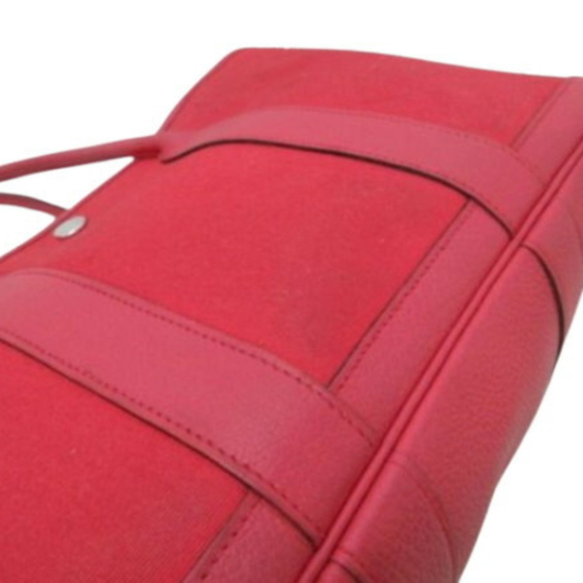 Hermès Garden Party, Red, "CANVAS, LEATHER", tote