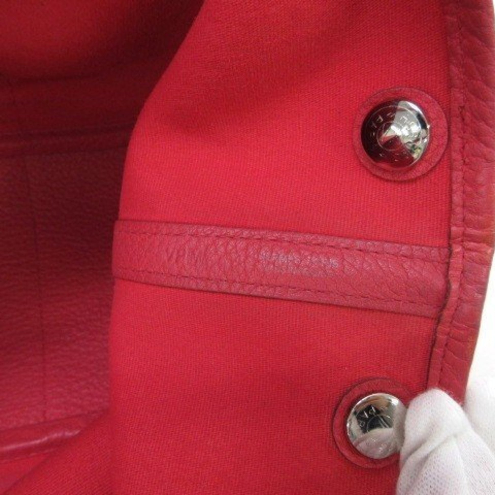 Hermès Garden Party, Red, "CANVAS, LEATHER", tote