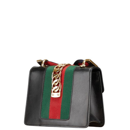 Gucci Sylvie, Black, Leather, shoulder