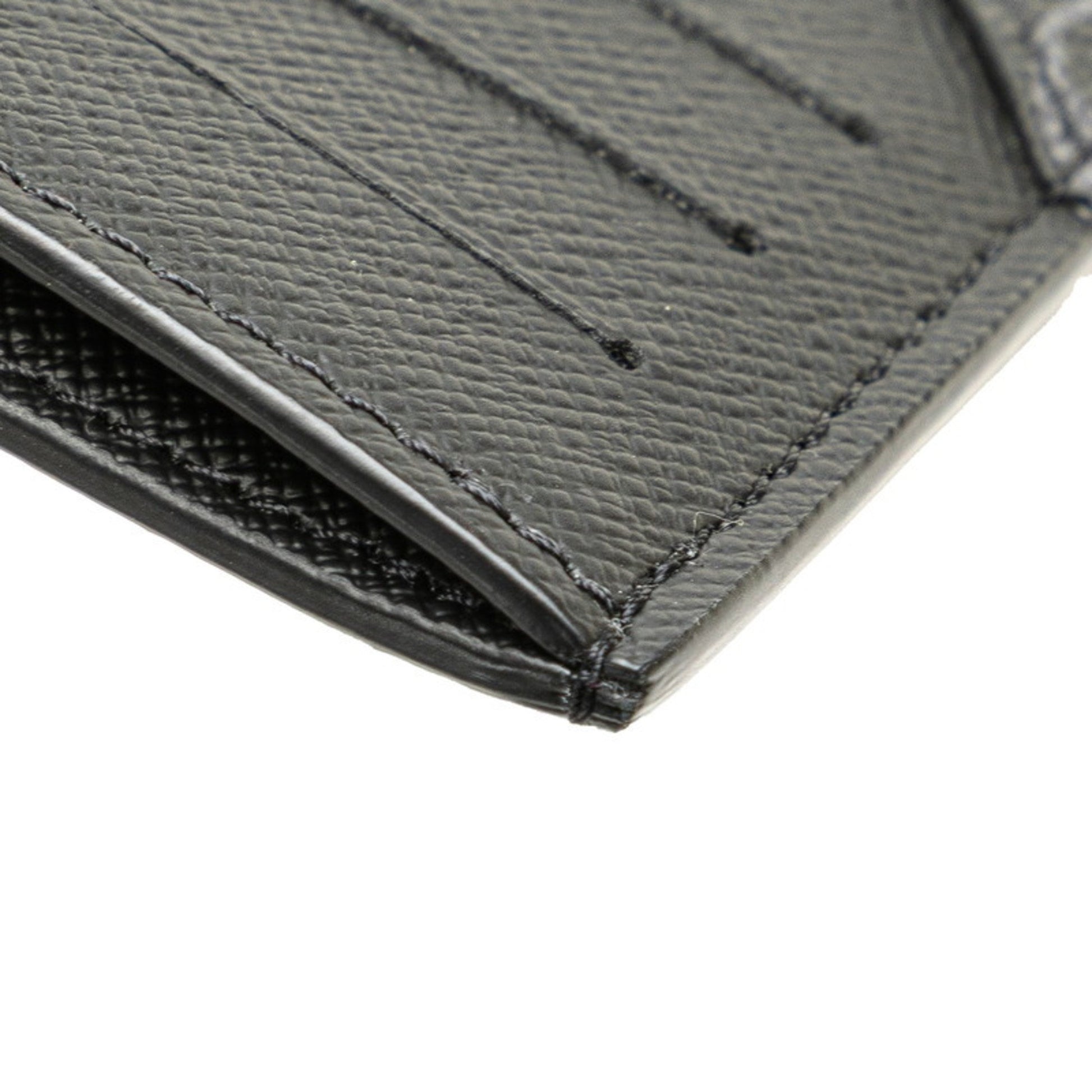 Louis Vuitton Card case, Black, Leather, wallet