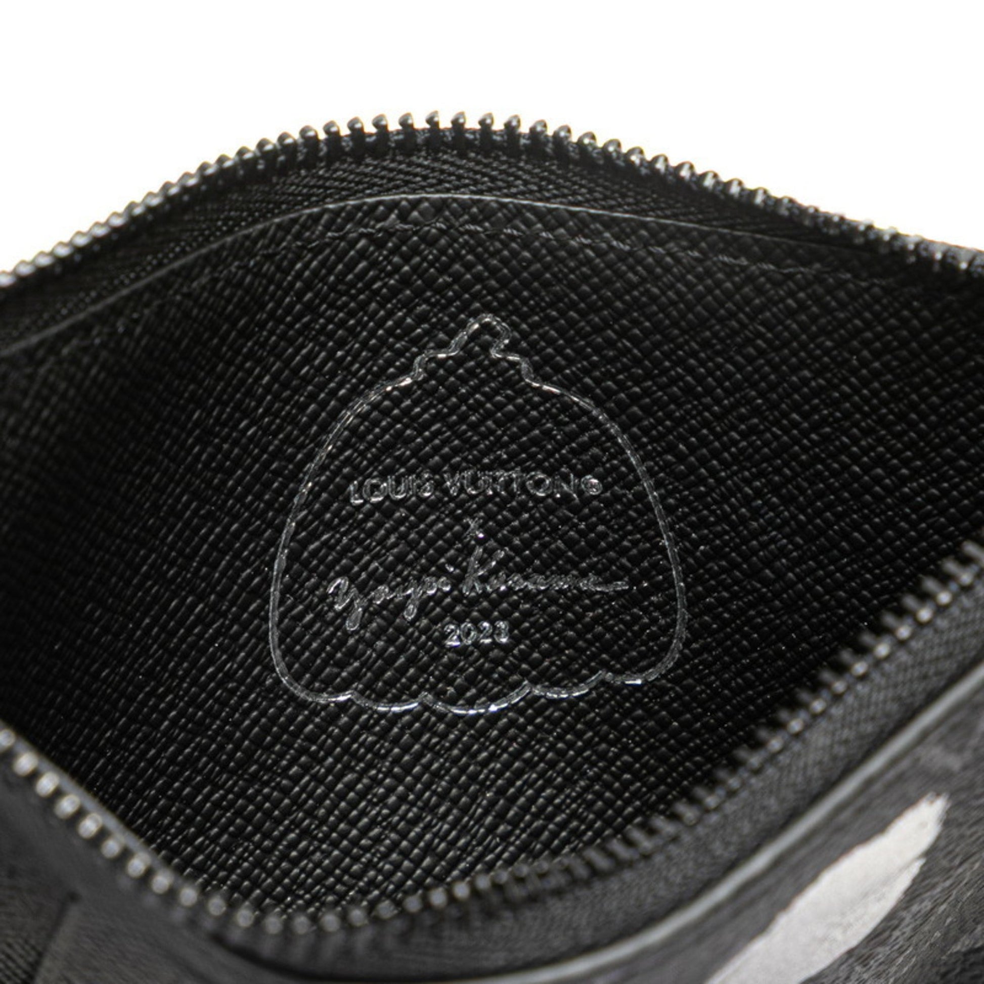 Louis Vuitton Card case, Black, Leather, wallet