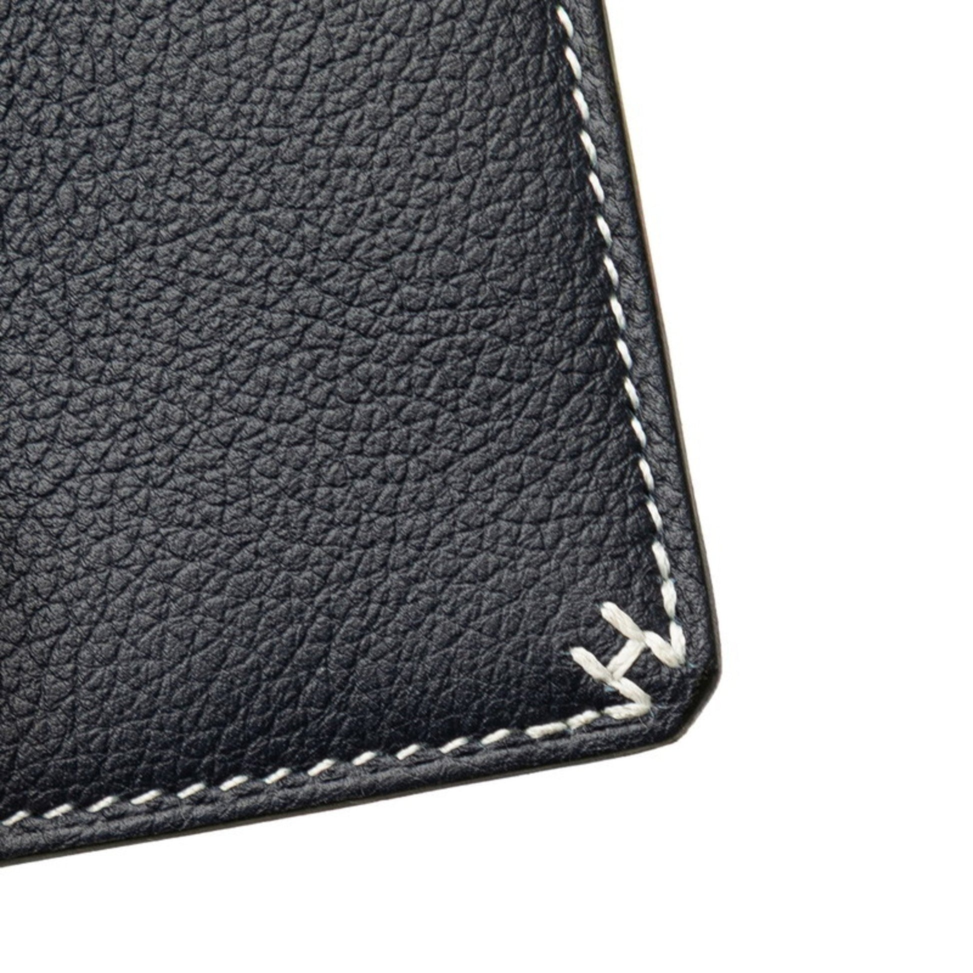 Hermès H, Navy, Leather, wallet