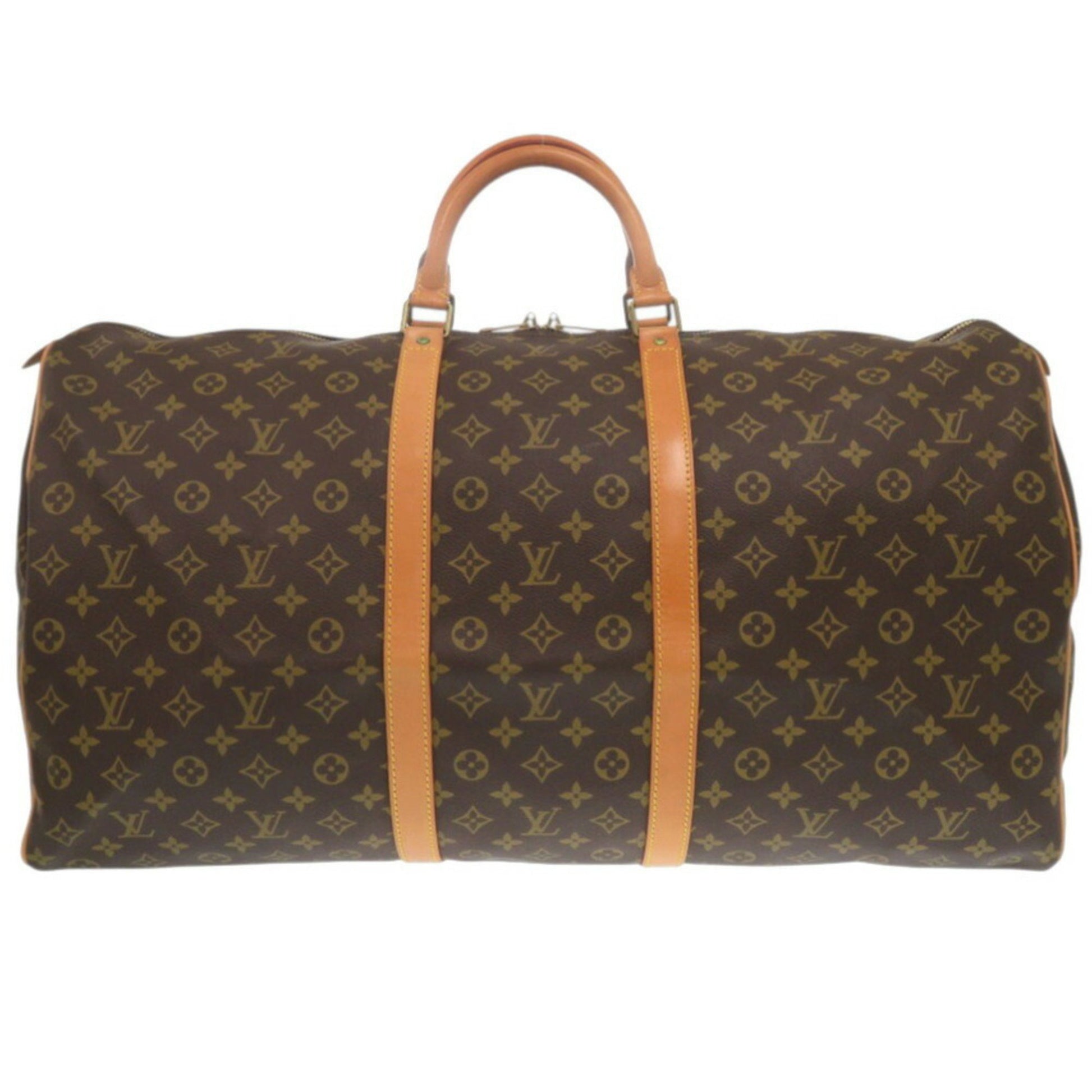 Louis Vuitton Keepall 60, Brown, Canvas, travel