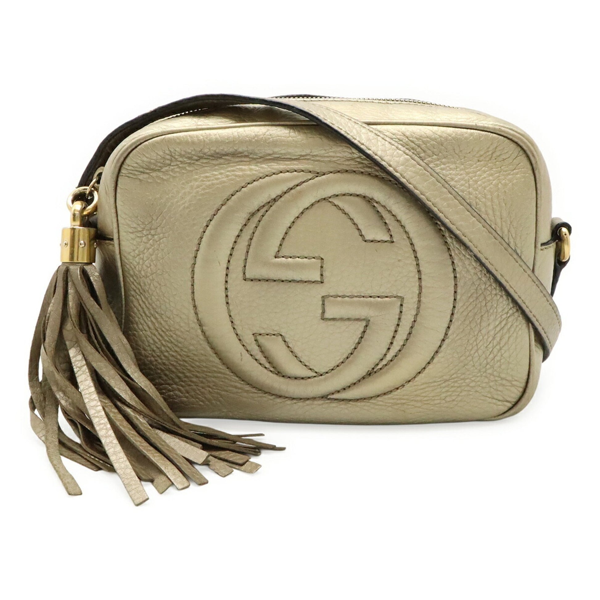 Gucci Soho, Gold, Leather, shoulder