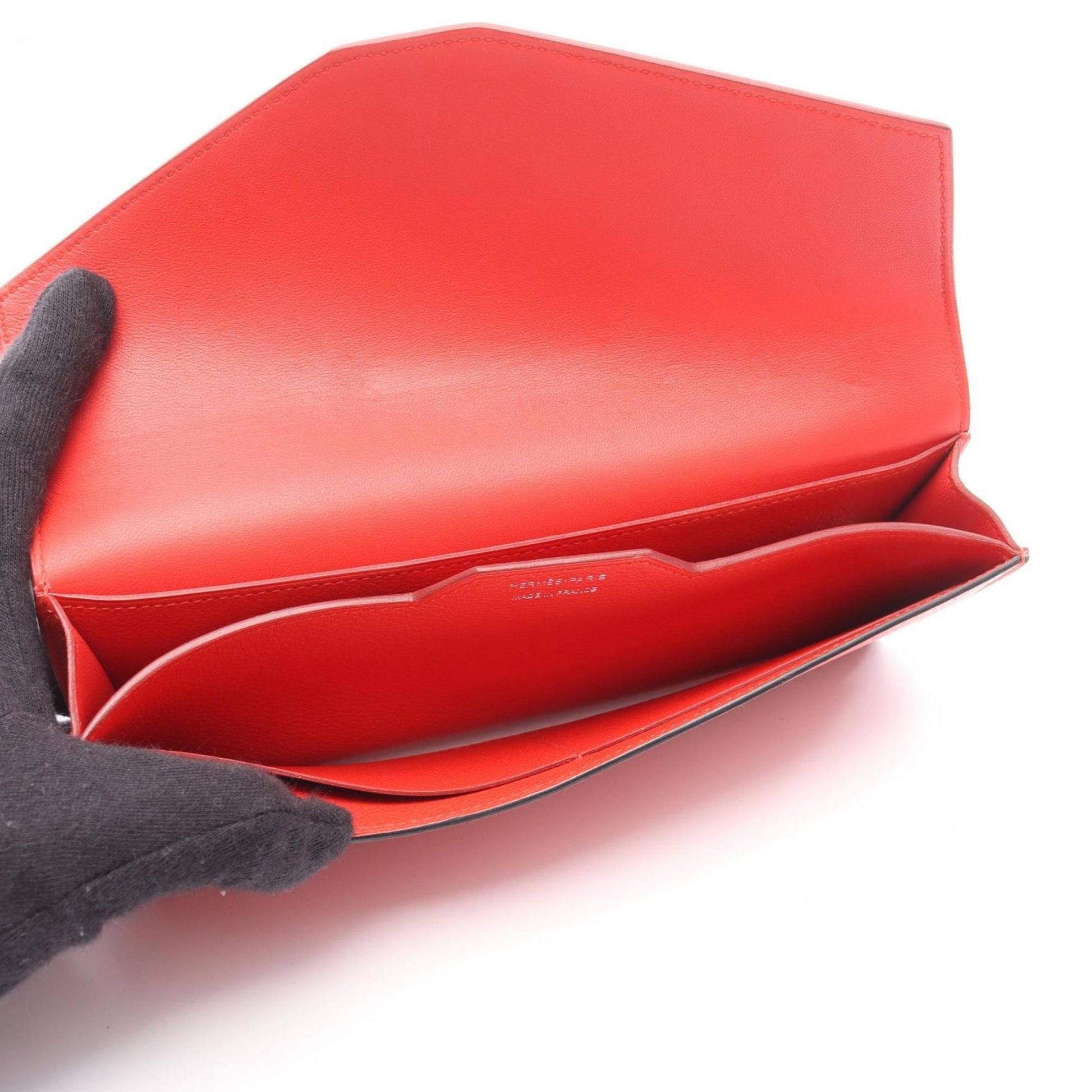 Hermès Passant, Red, Leather, wallet