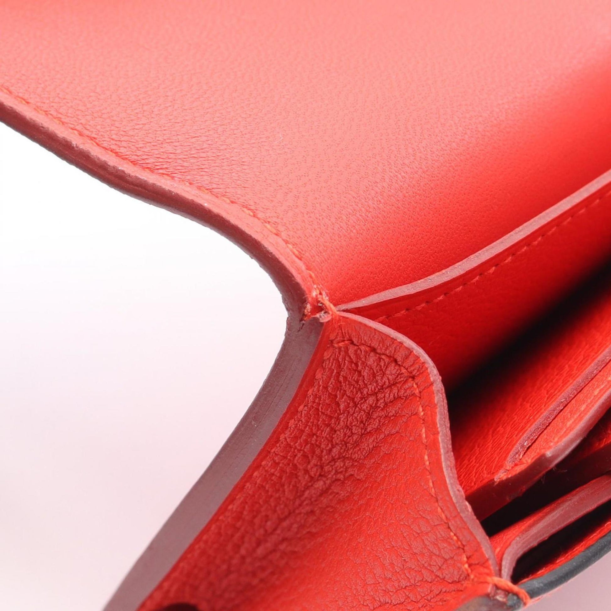 Hermès Passant, Red, Leather, wallet