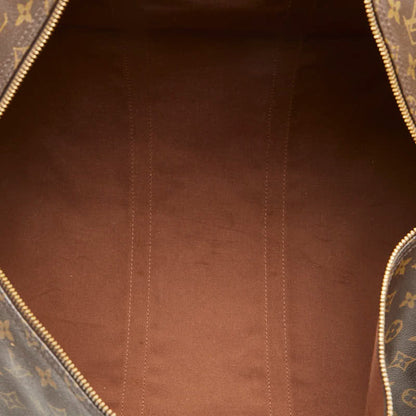 Louis Vuitton Keepall 55, Brown, Canvas, travel