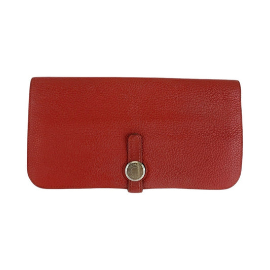 Hermès Dogon, Red, Leather, wallet