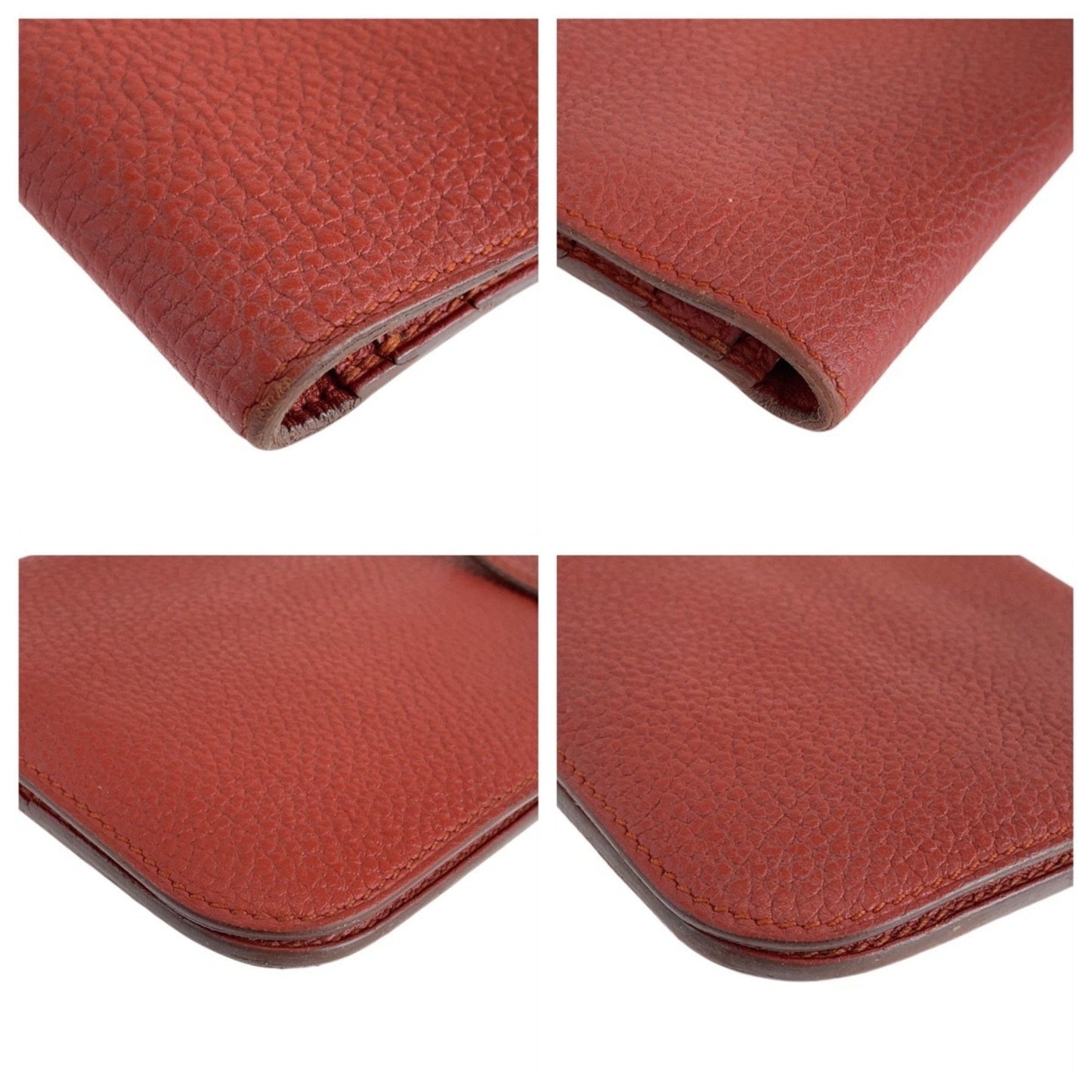 Hermès Dogon, Red, Leather, wallet