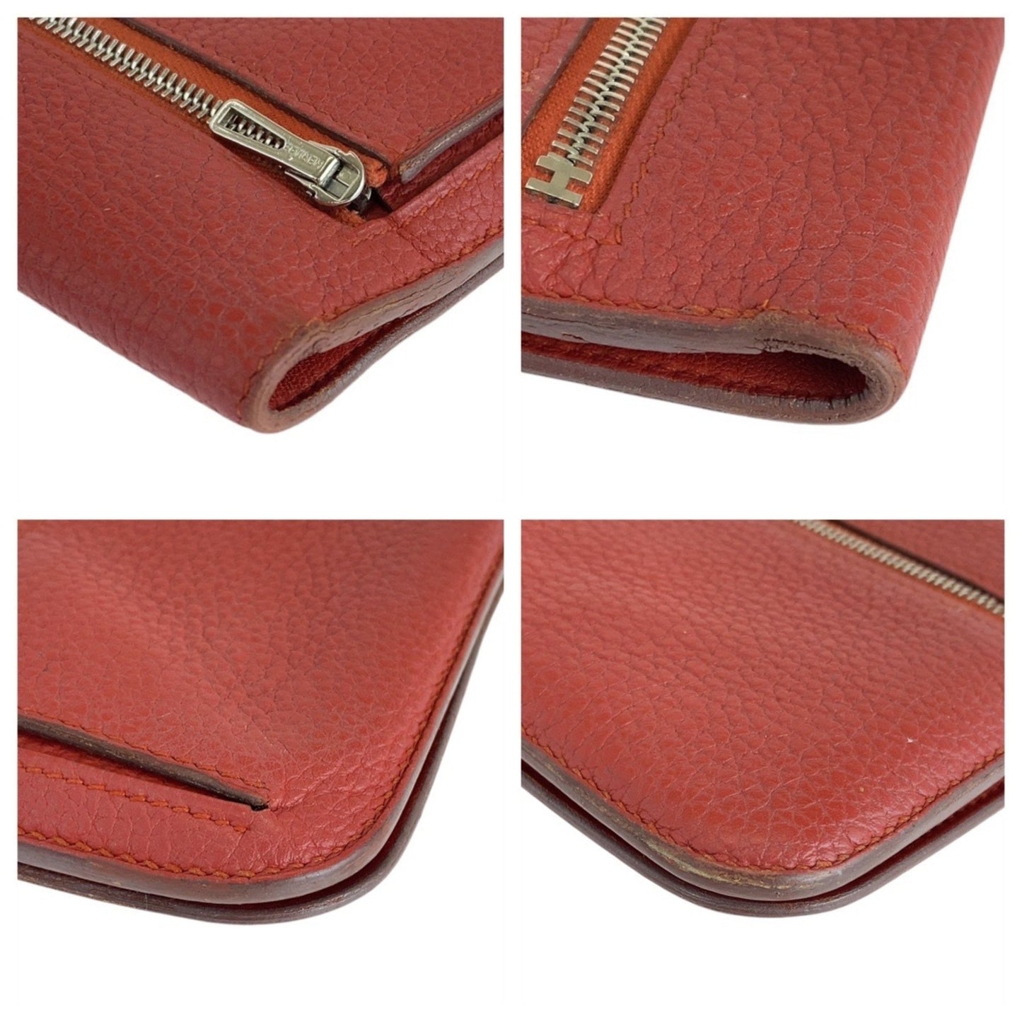 Hermès Dogon, Red, Leather, wallet