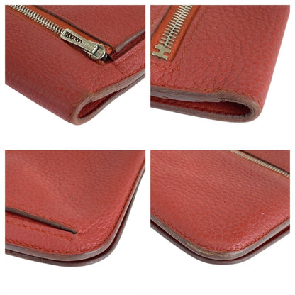 Hermès Dogon, Red, Leather, wallet