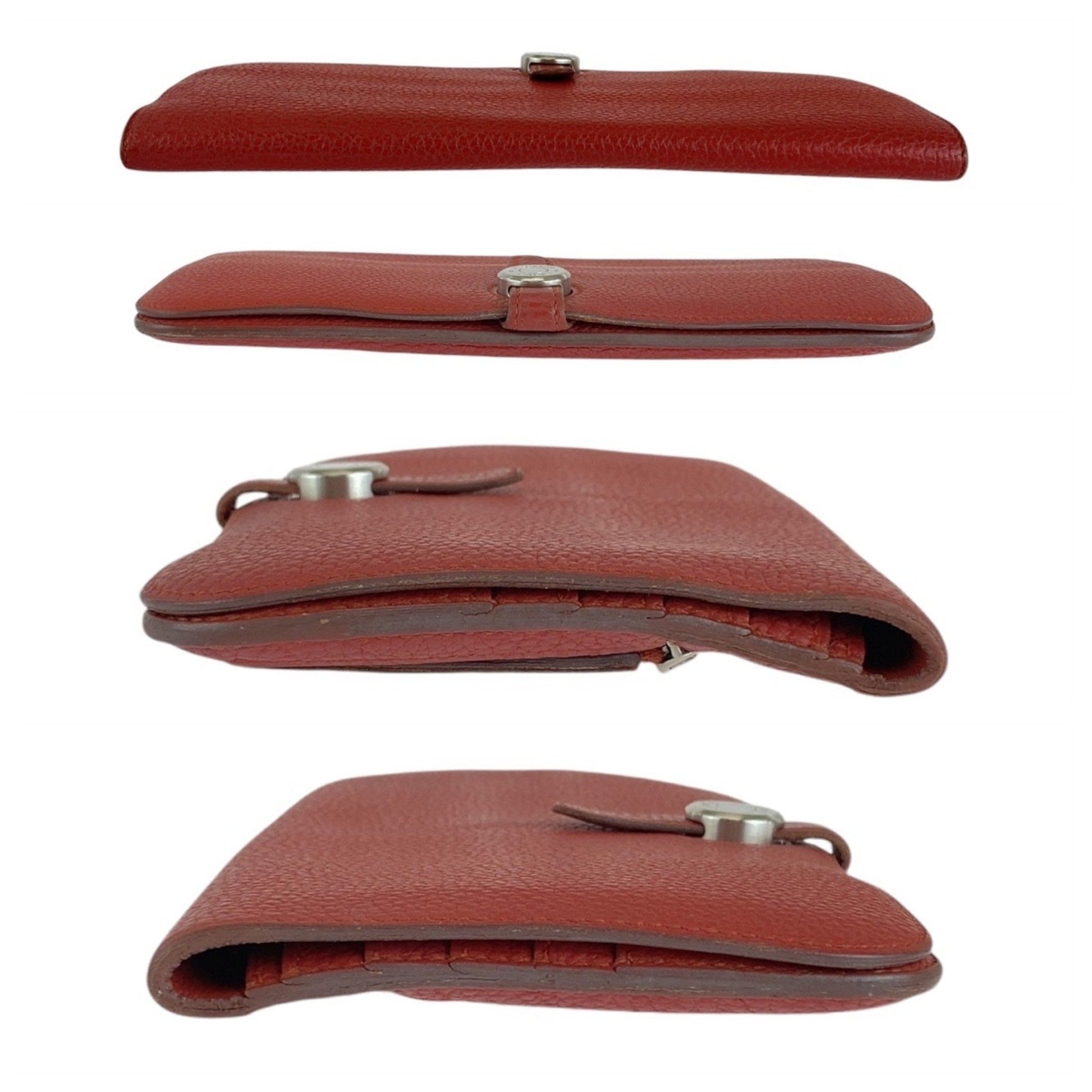 Hermès Dogon, Red, Leather, wallet