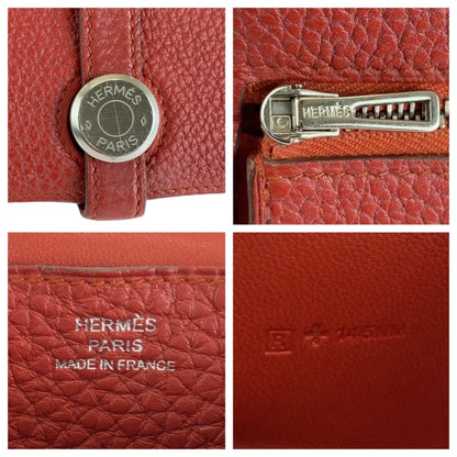 Hermès Dogon, Red, Leather, wallet