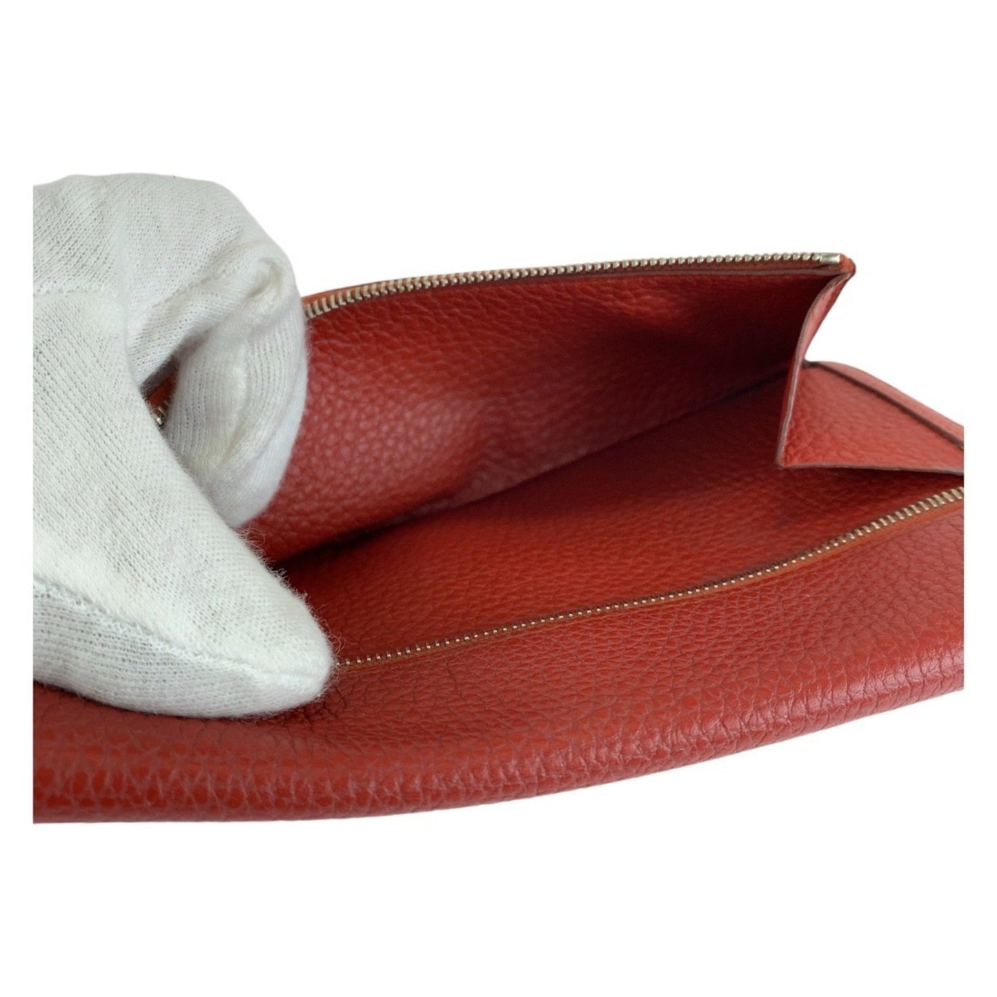 Hermès Dogon, Red, Leather, wallet
