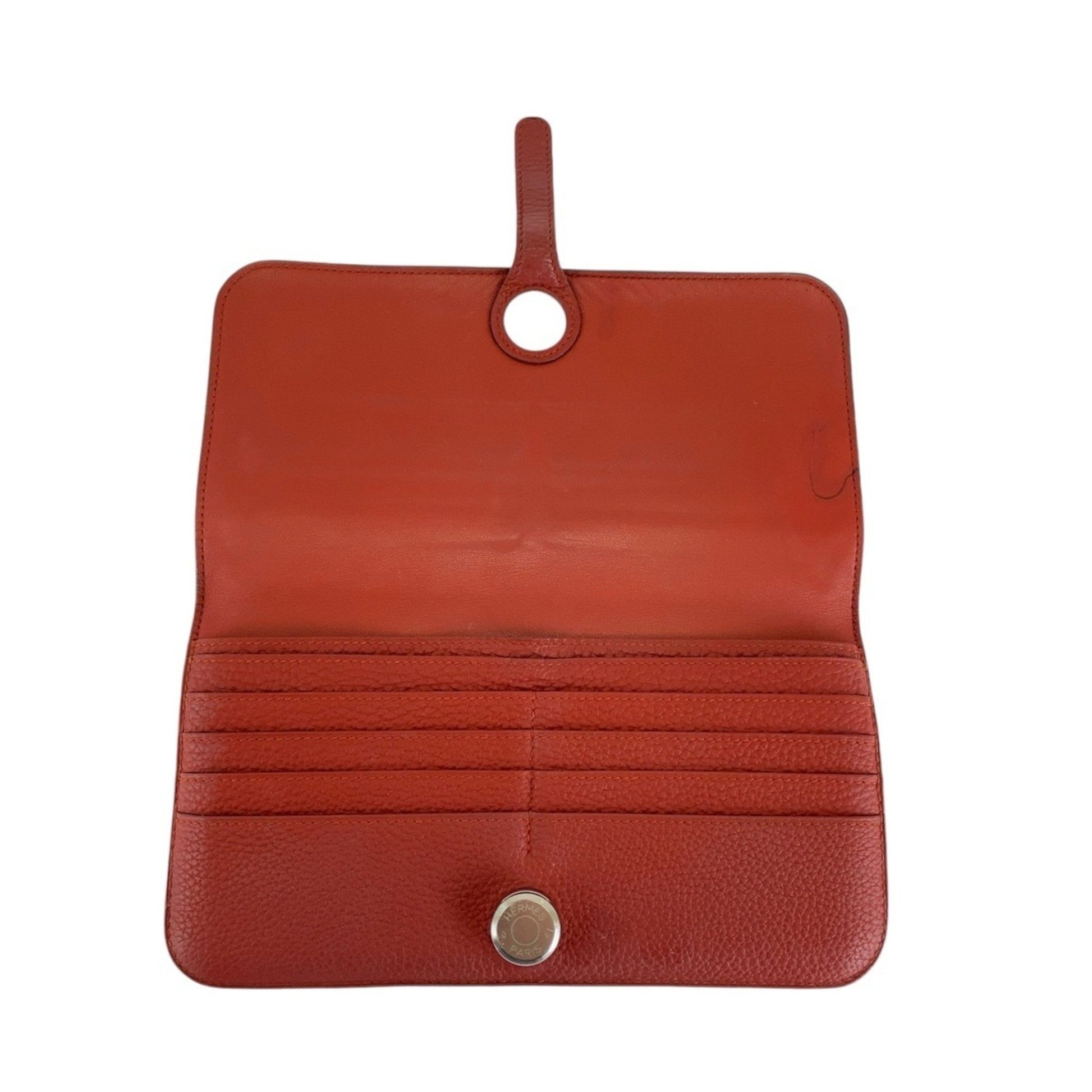 Hermès Dogon, Red, Leather, wallet