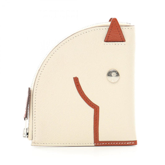 Hermès Paddock, White, Leather, wallet