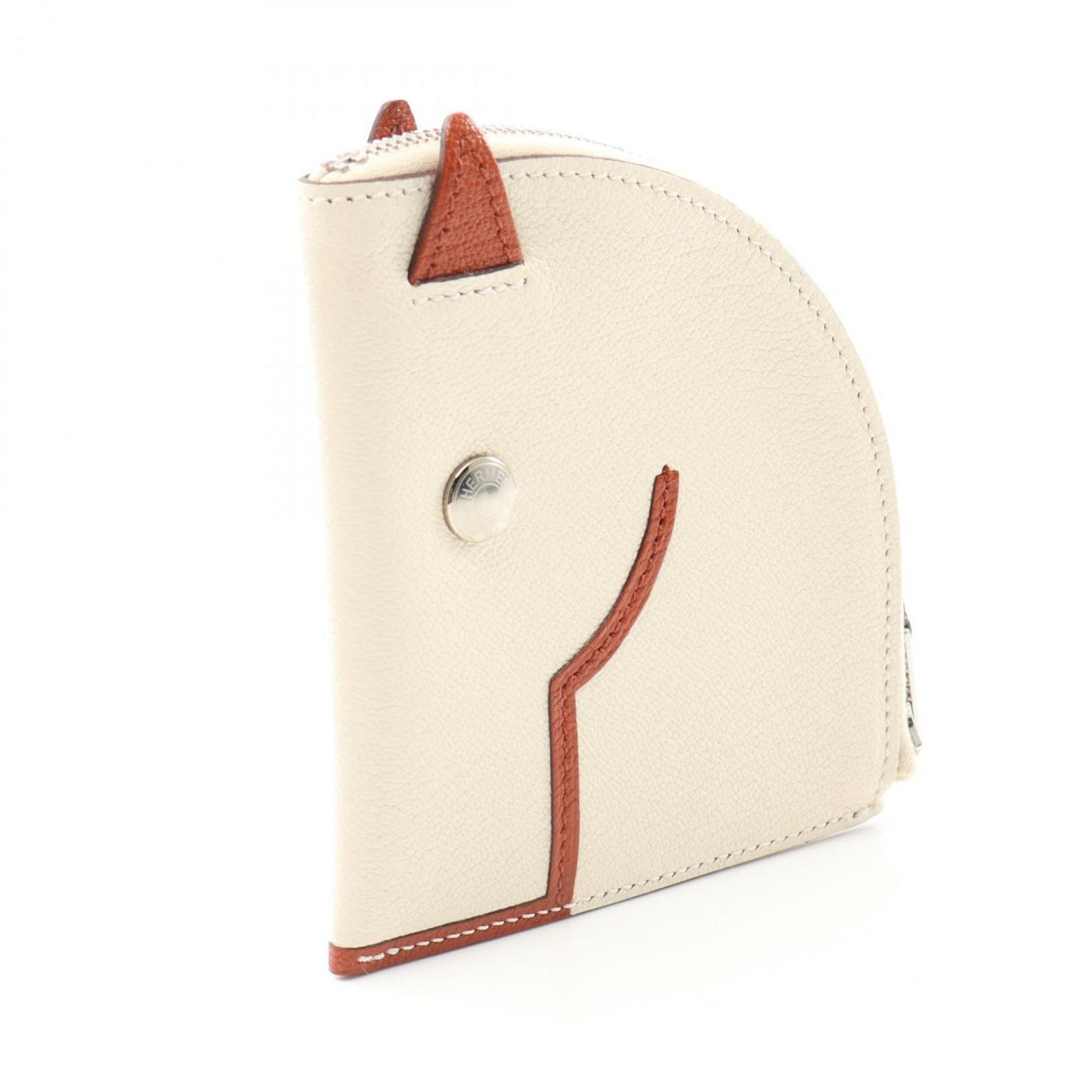 Hermès Paddock, White, Leather, wallet