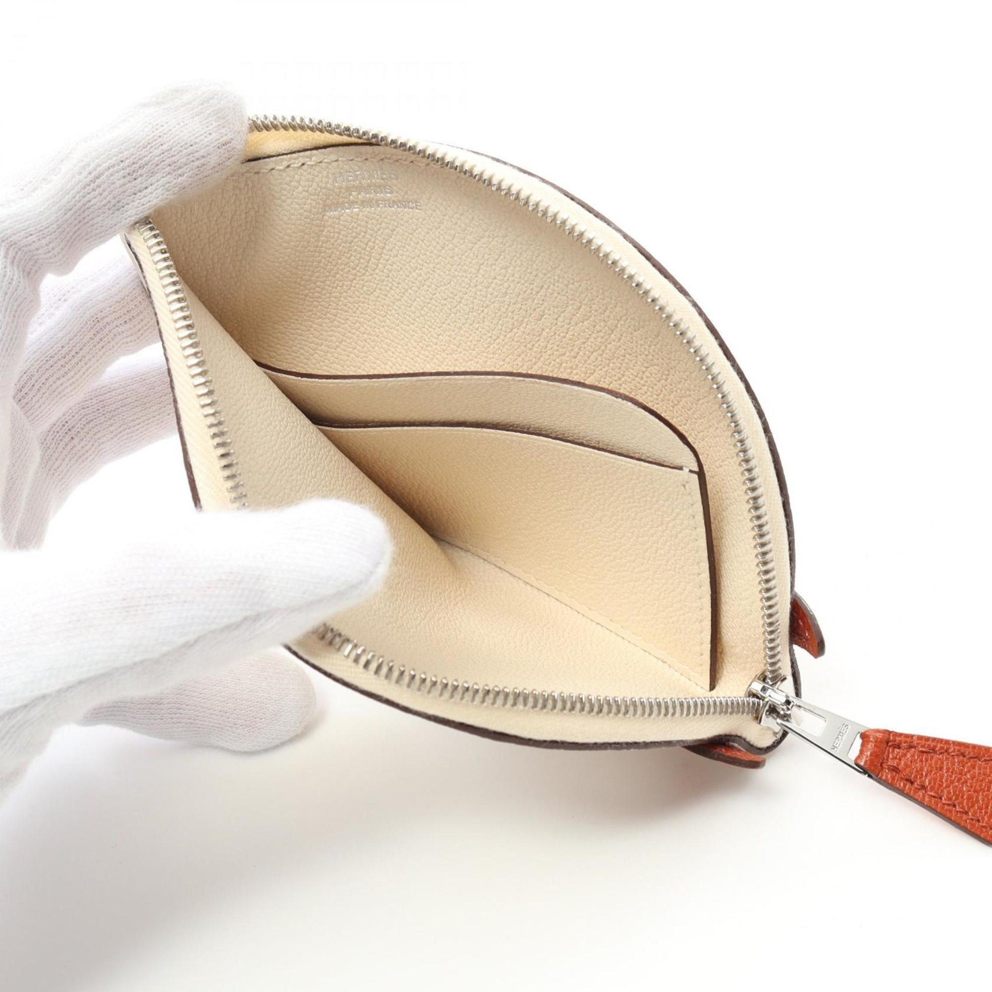 Hermès Paddock, White, Leather, wallet