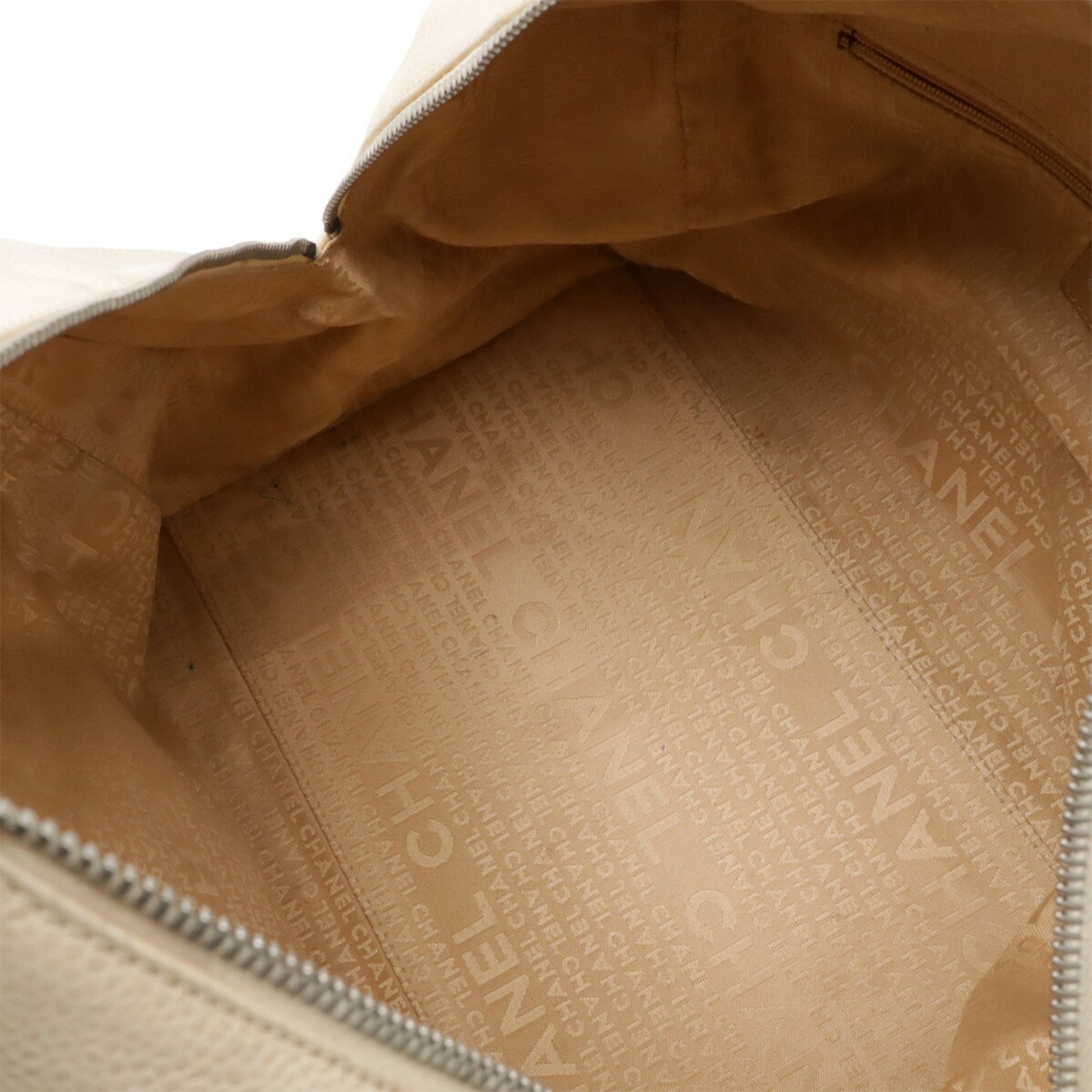 Chanel Coco Mark, Beige, Leather, handbag