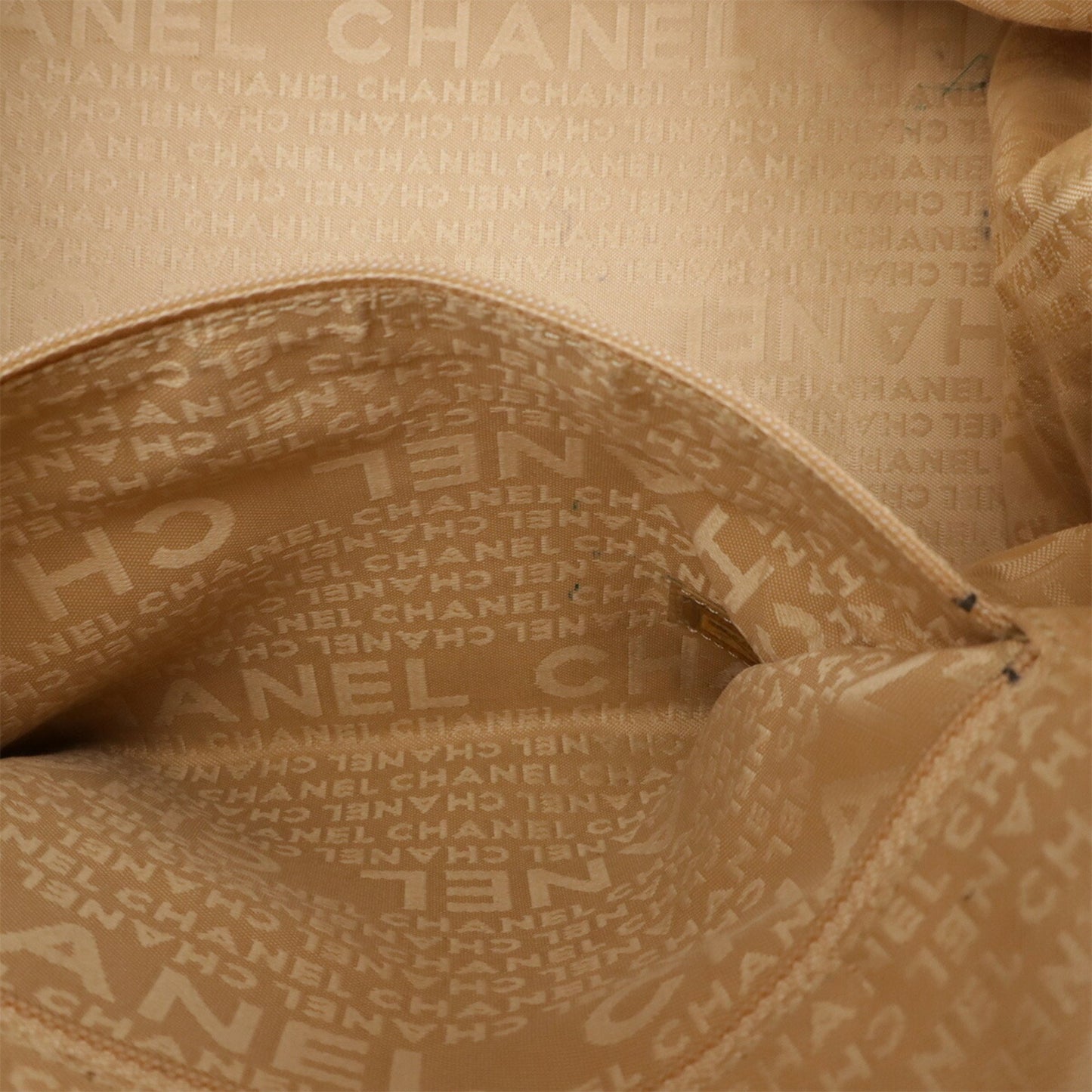 Chanel Coco Mark, Beige, Leather, handbag