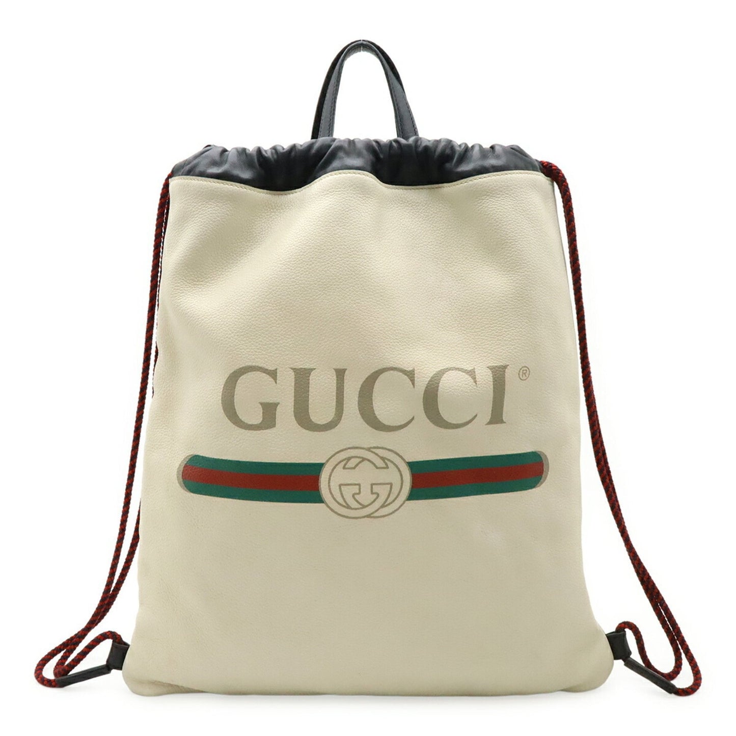 Gucci Drawstring, IVORY, Leather, backpack