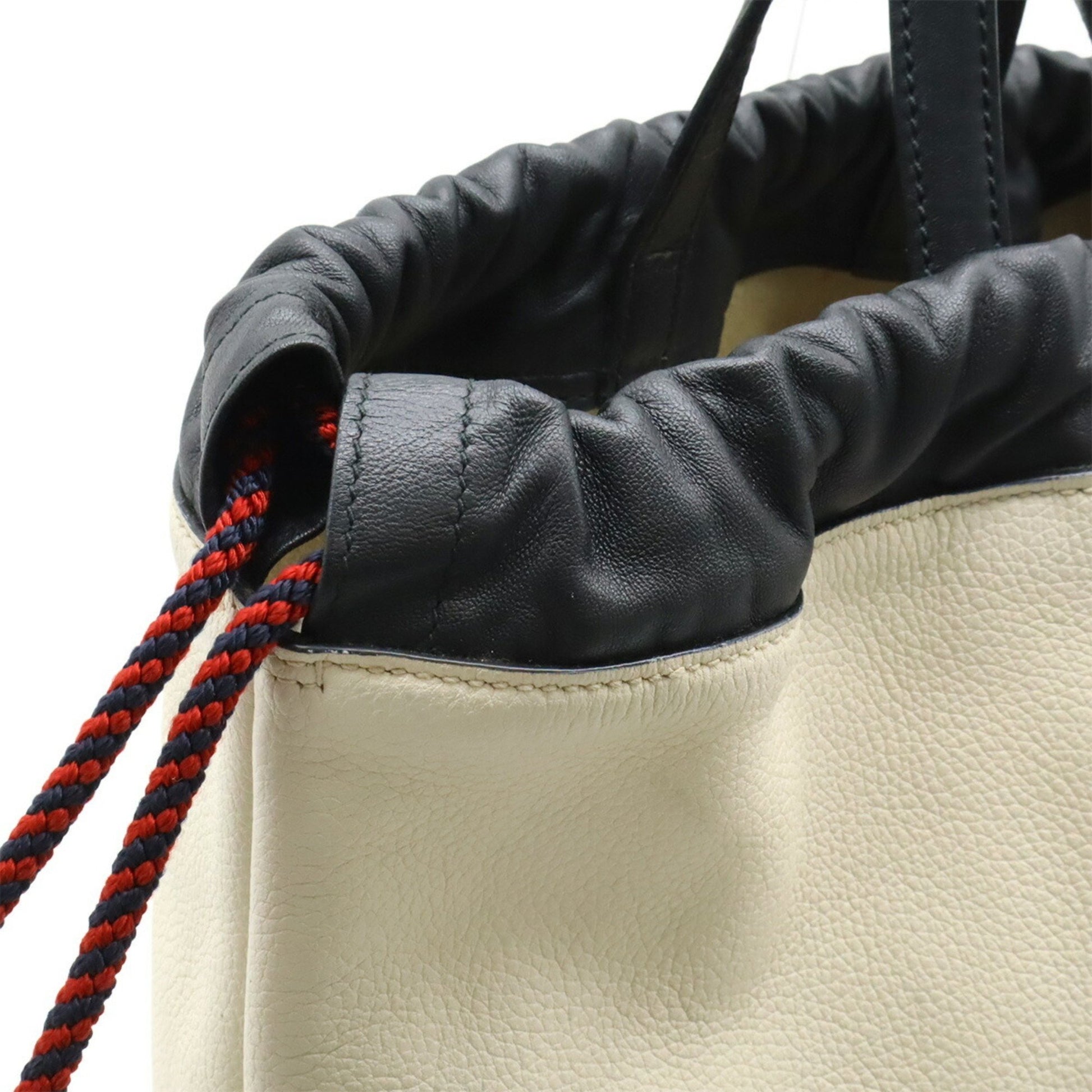 Gucci Drawstring, IVORY, Leather, backpack