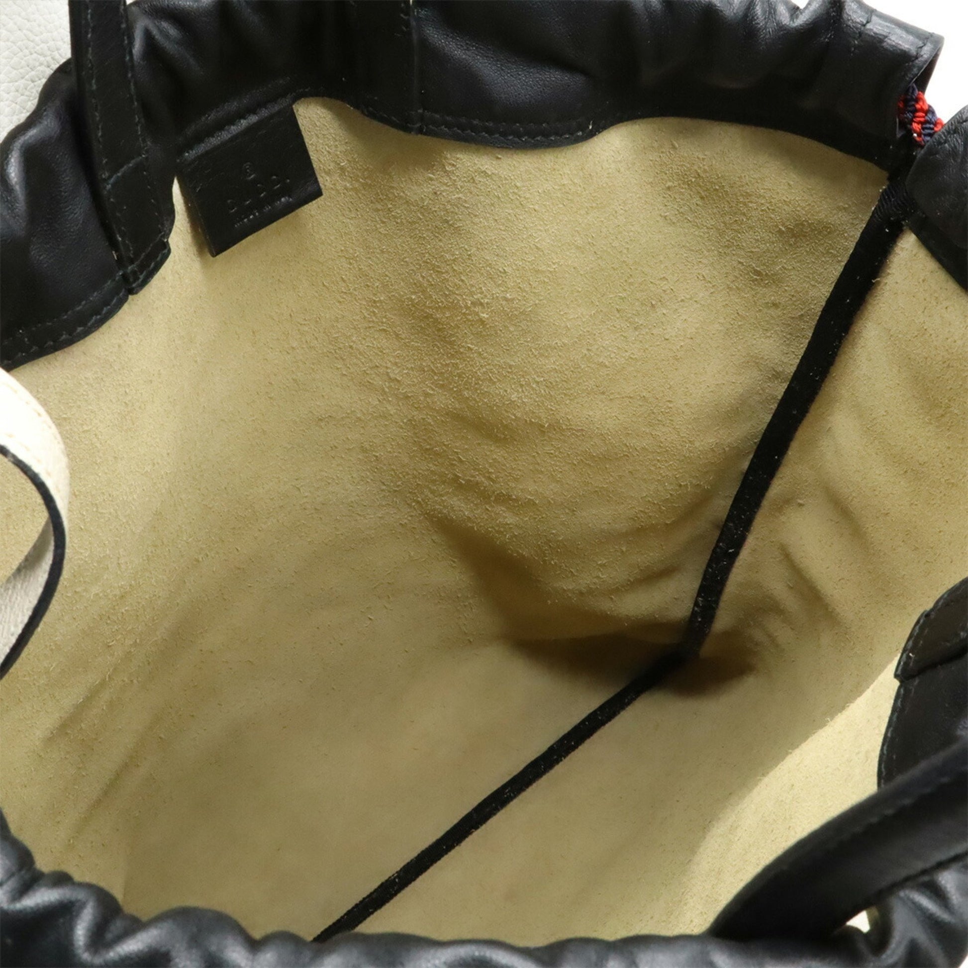 Gucci Drawstring, IVORY, Leather, backpack