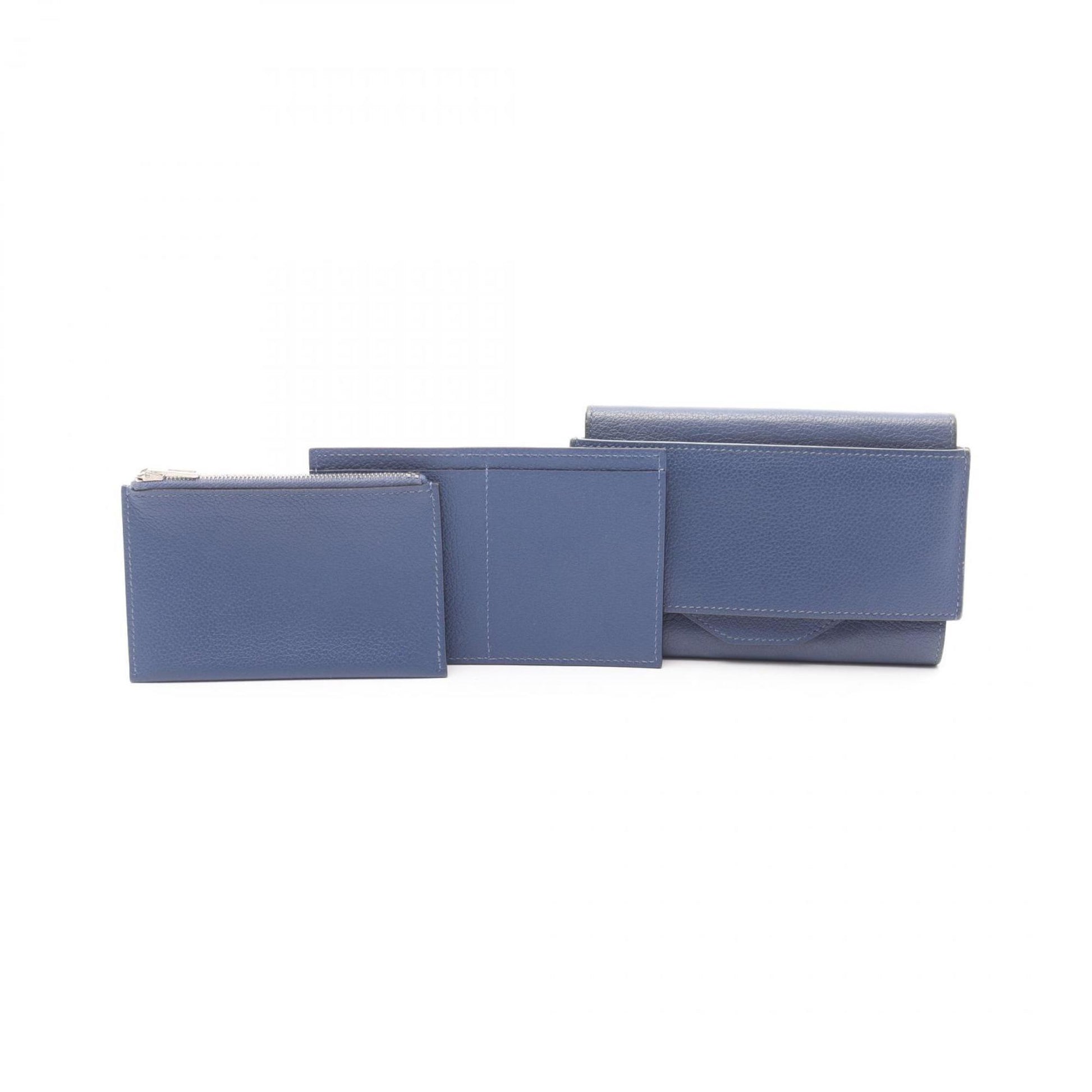 Hermès Passant, Blue, Leather, wallet