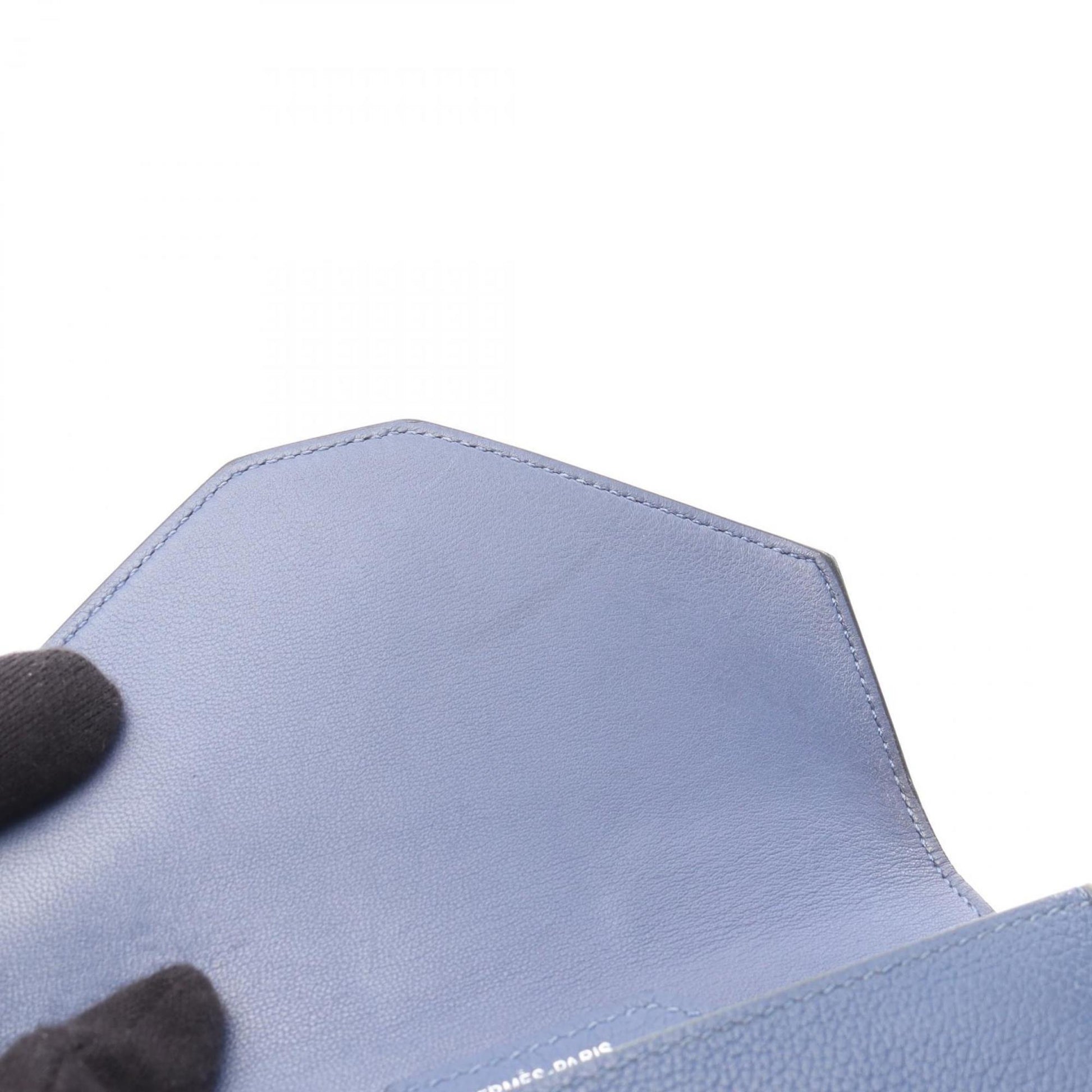 Hermès Passant, Blue, Leather, wallet