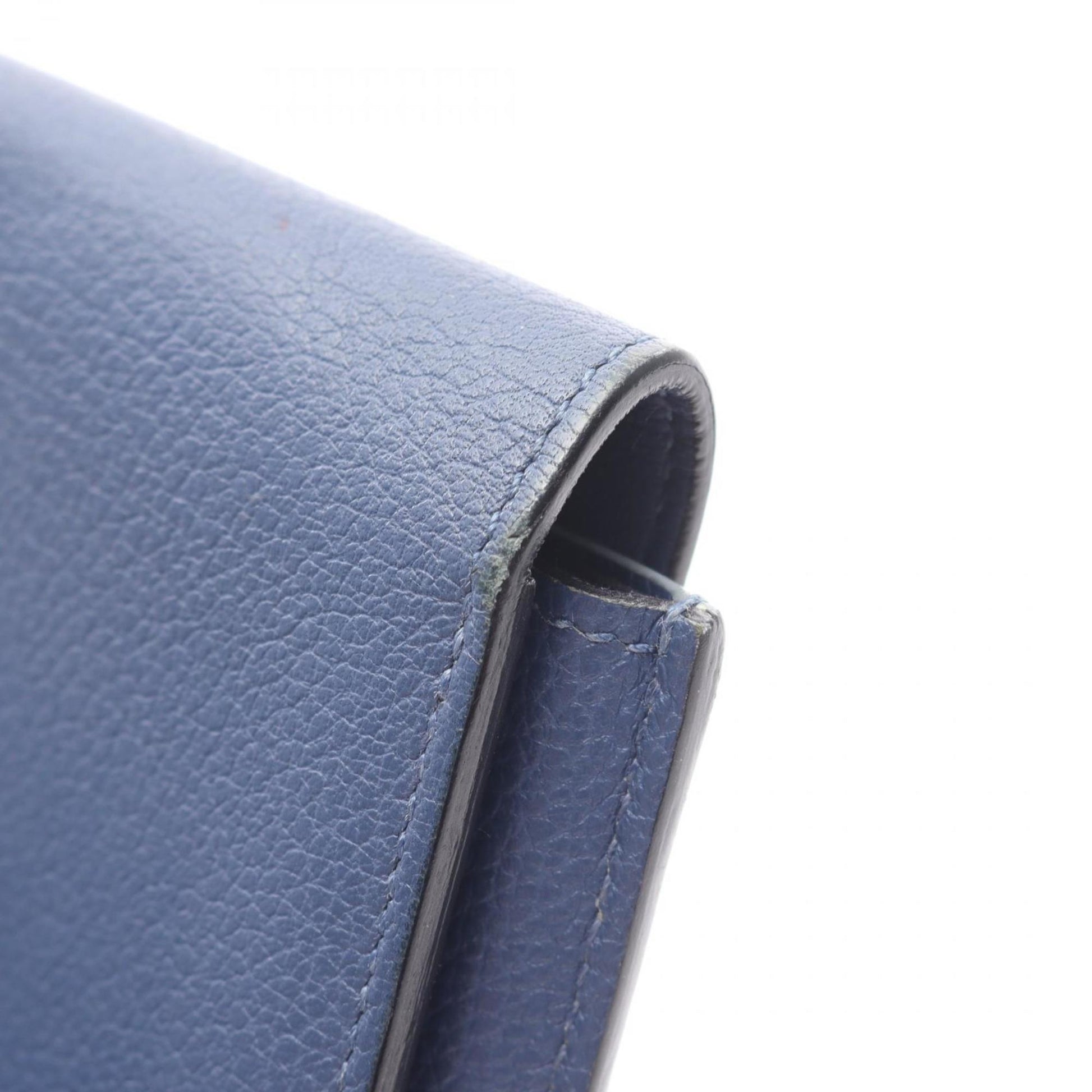 Hermès Passant, Blue, Leather, wallet