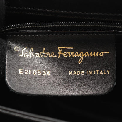 Salvatore Ferragamo Gancini, Black, Leather, handbag