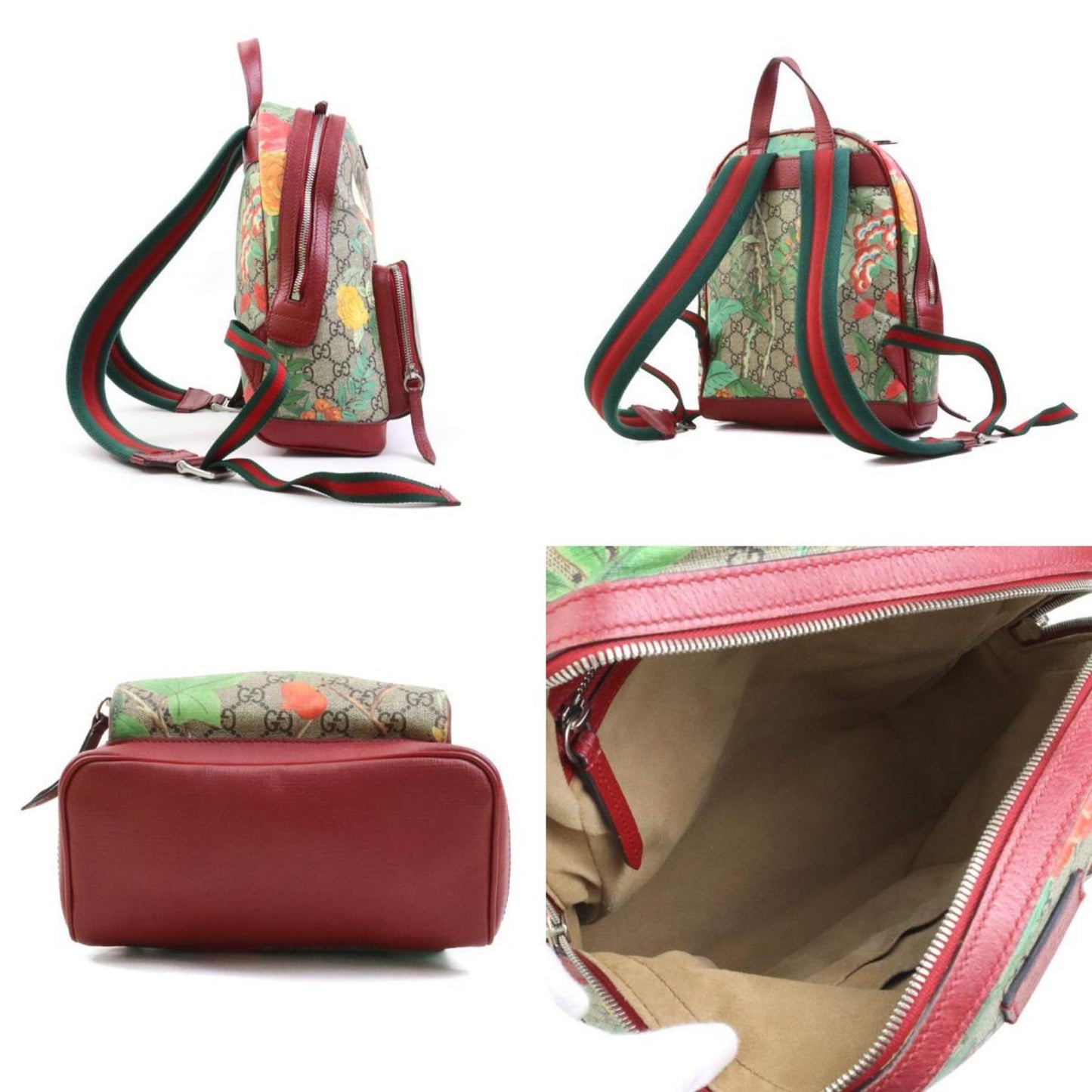 Gucci GG canvas, Beige, "CANVAS, LEATHER", backpack