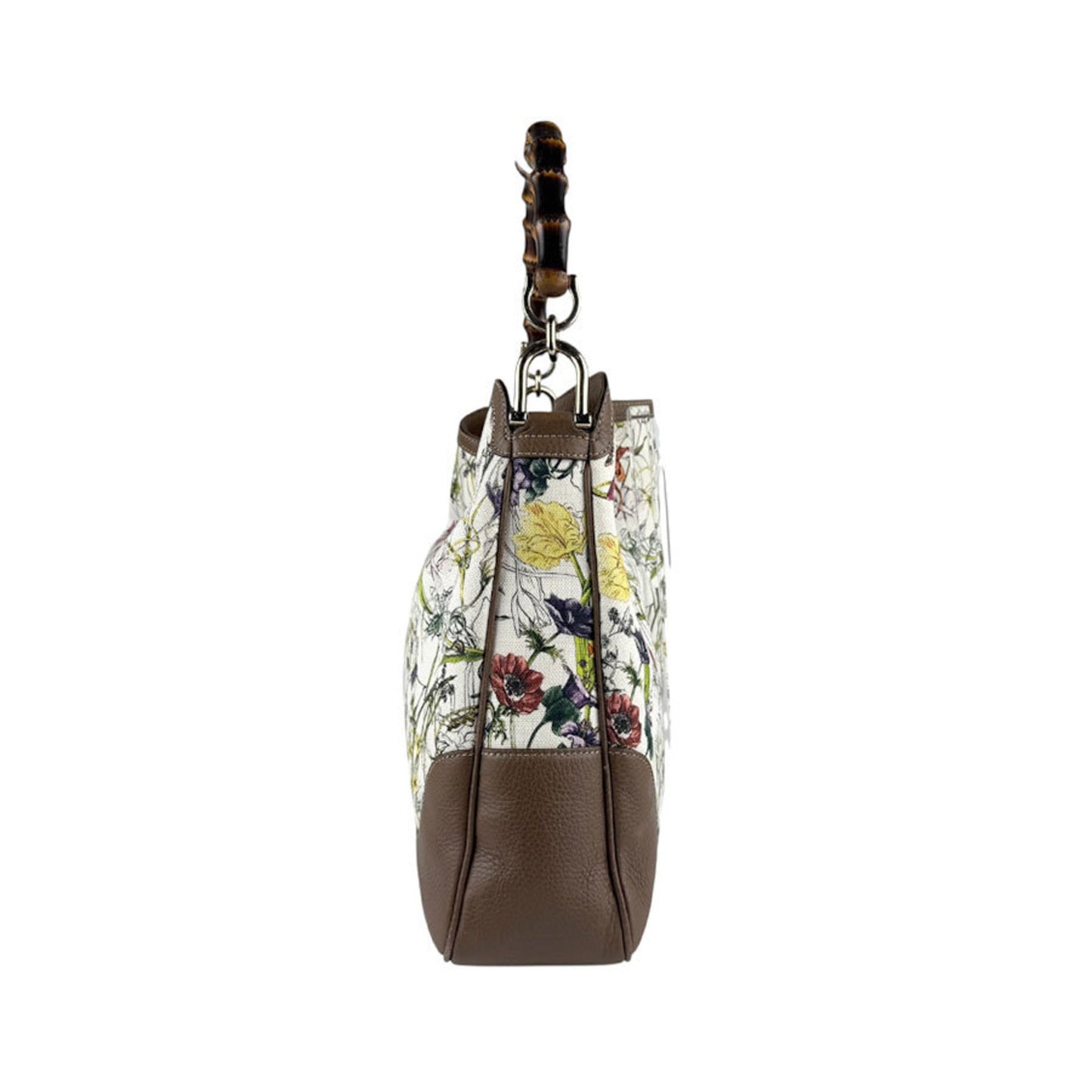 Gucci Bamboo, White, "CANVAS, LEATHER", handbag