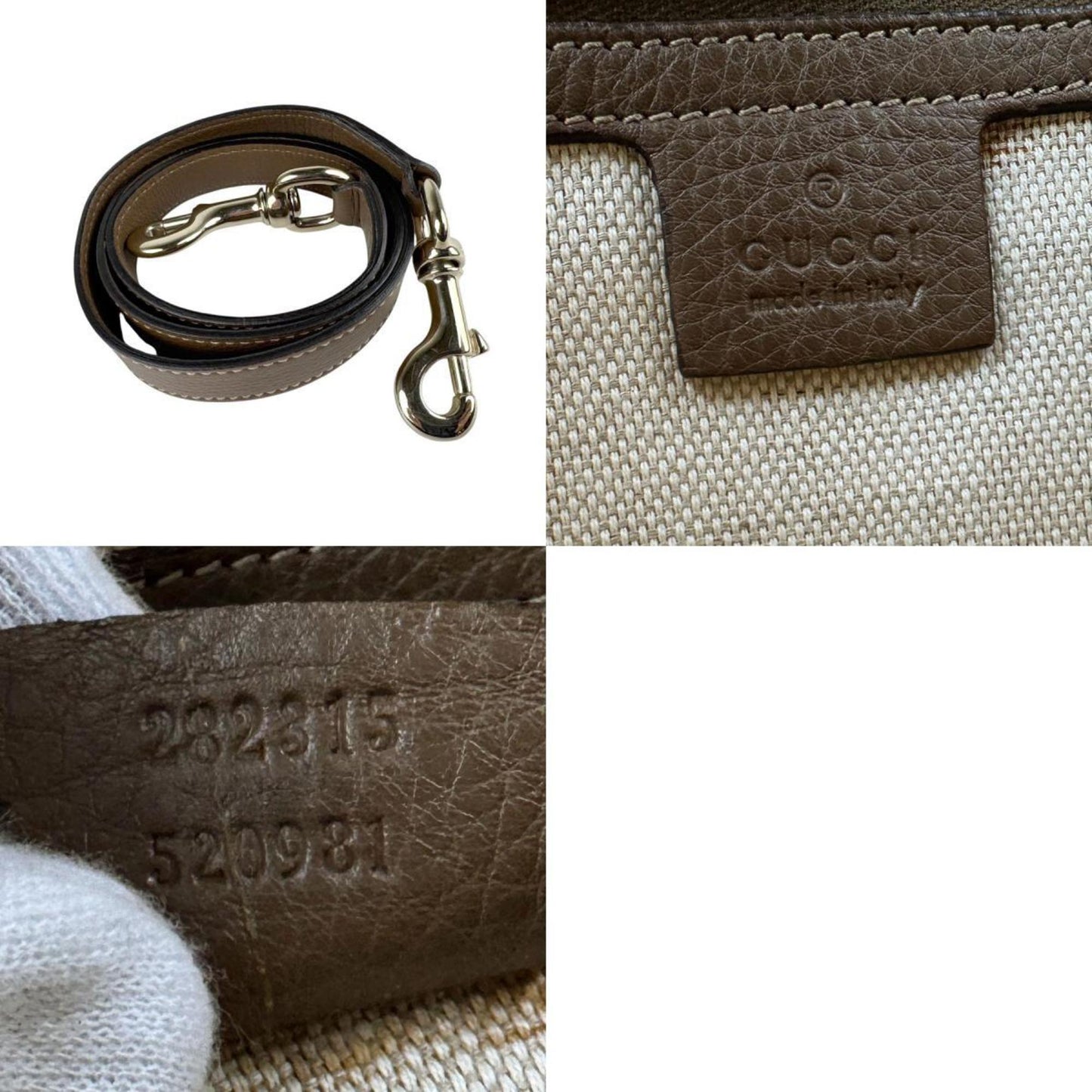 Gucci Bamboo, White, "CANVAS, LEATHER", handbag