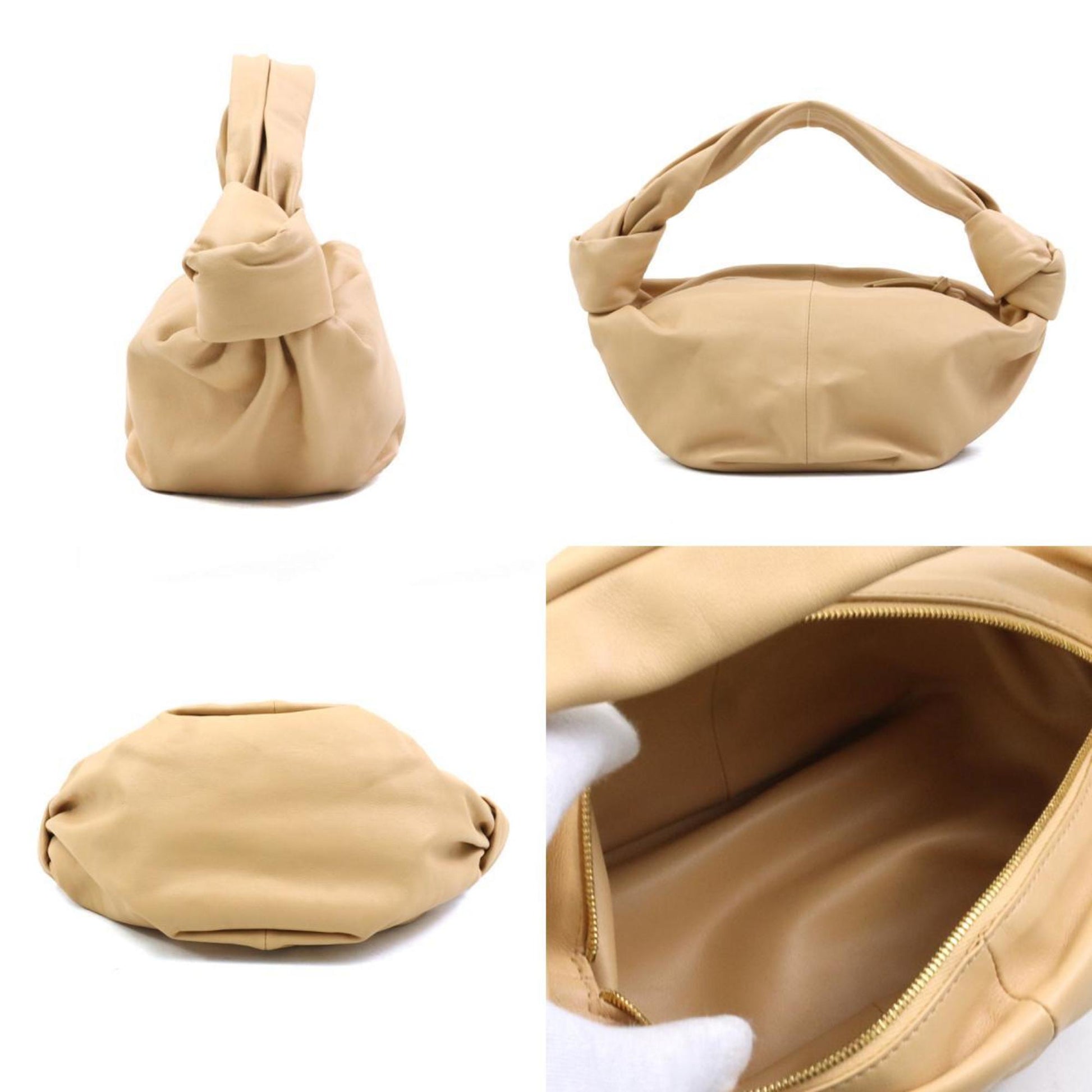 Bottega Veneta Double knot, Beige, Leather, handbag