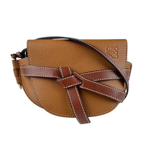 Loewe Gate, Brown, Leather, clutch