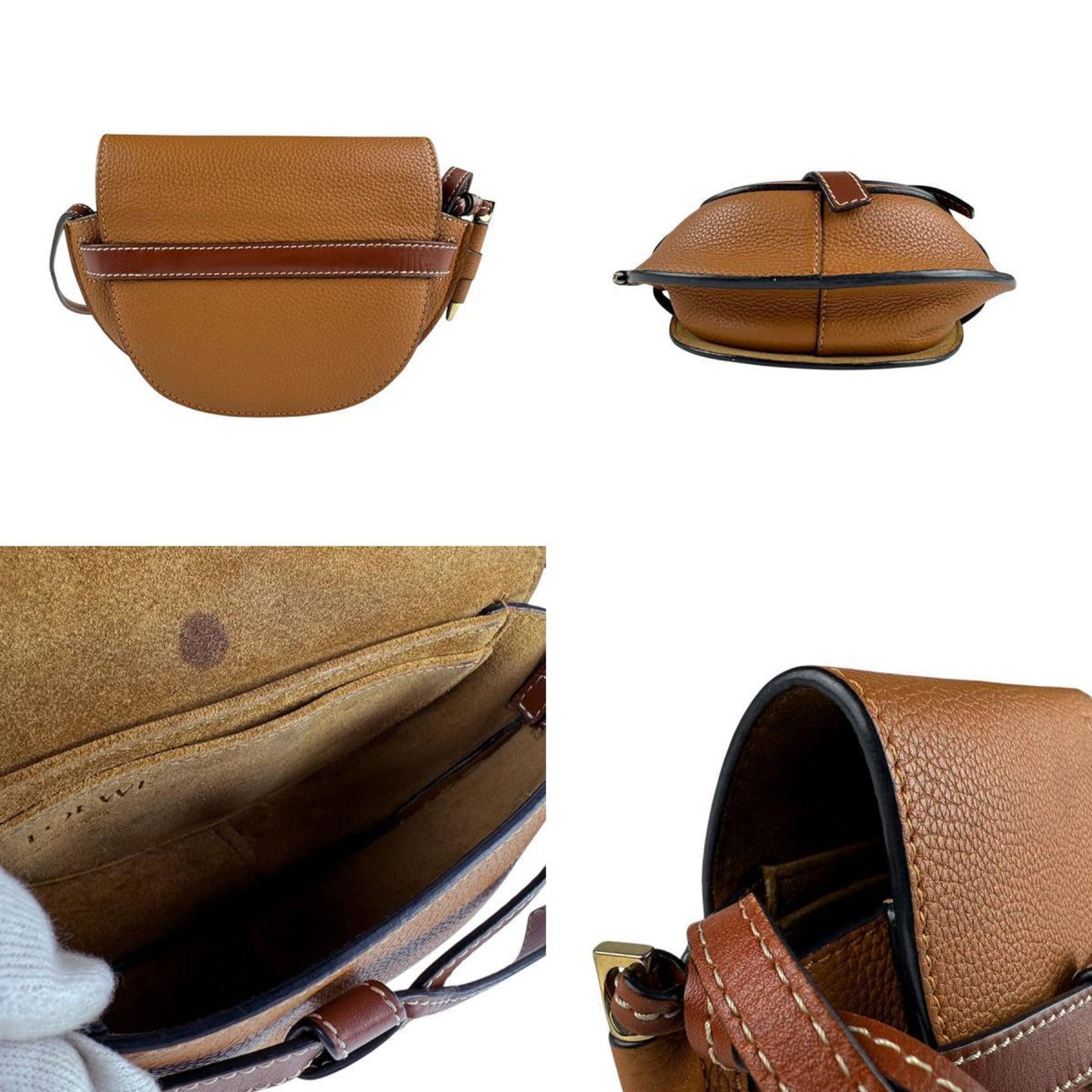 Loewe Gate, Brown, Leather, clutch