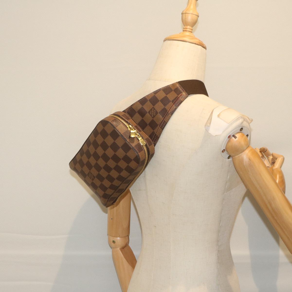 Louis Vuitton Geronimo, Brown, Canvas, shoulder