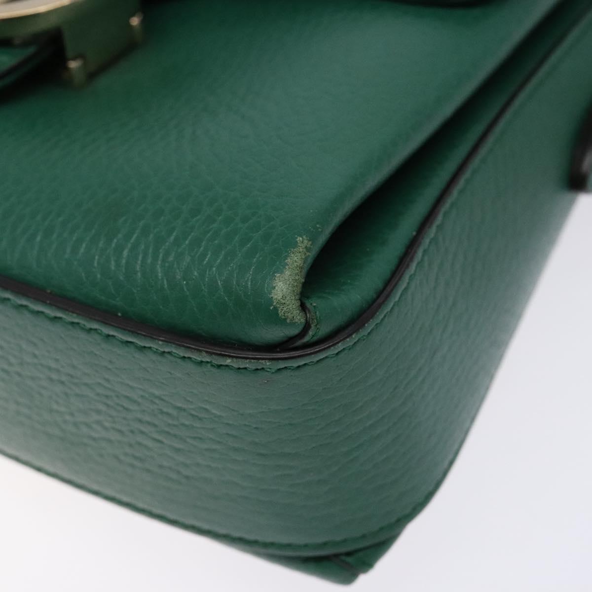 Gucci Interlocking G, Green, Leather, shoulder