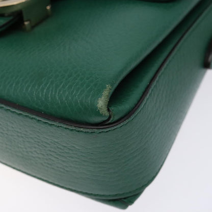 Gucci Interlocking G, Green, Leather, shoulder