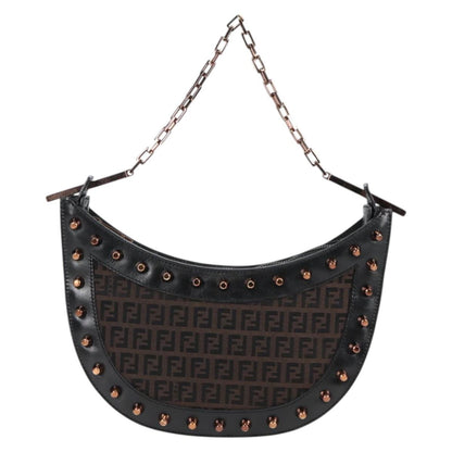 Fendi, Black, Canvas, shoulder